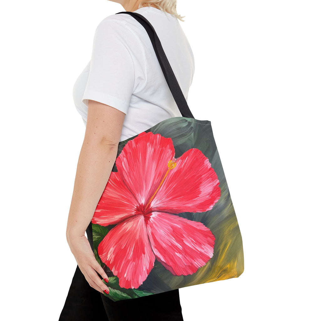 Hibiscus Hues Hand Painted Tote Bag