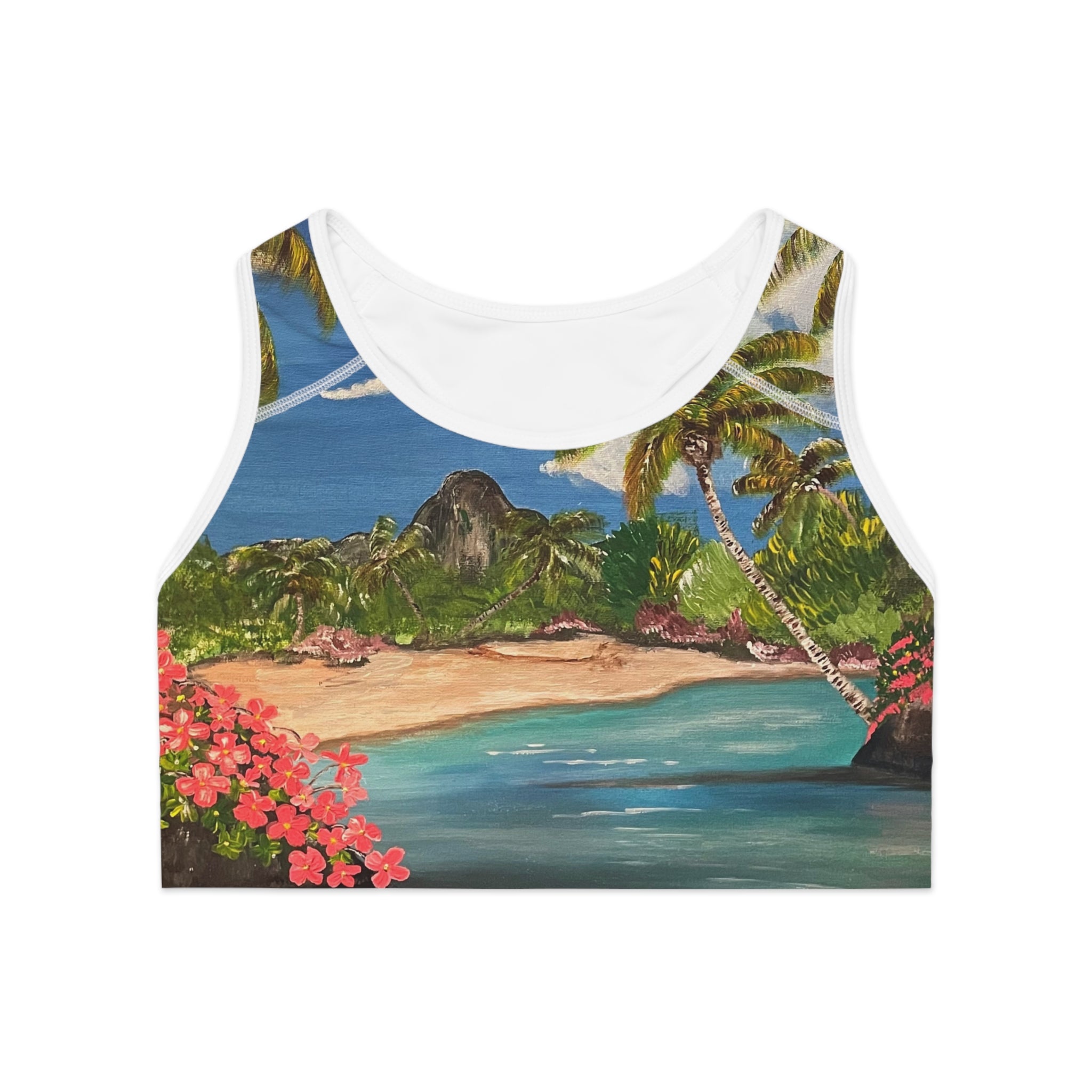 Blooming Paradise Sports Bra, Activewear for Yoga, Workout Gear, Gift for Fitness Lovers, Exercise Top, Beachwear
