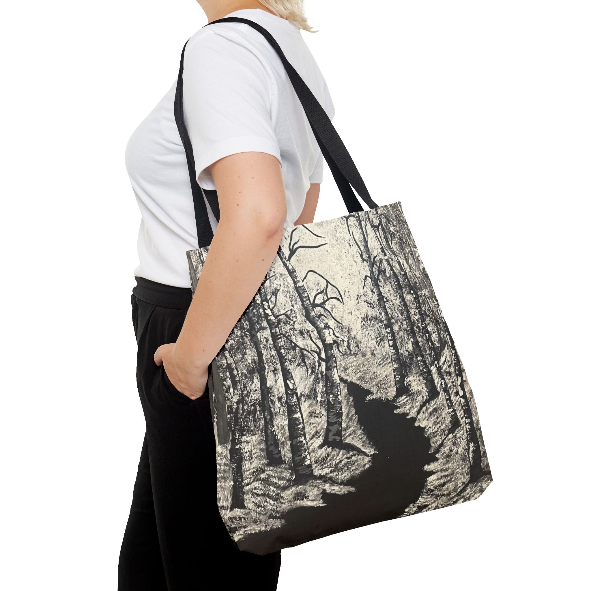 Silver Shadows Hand Painted Tote Bag