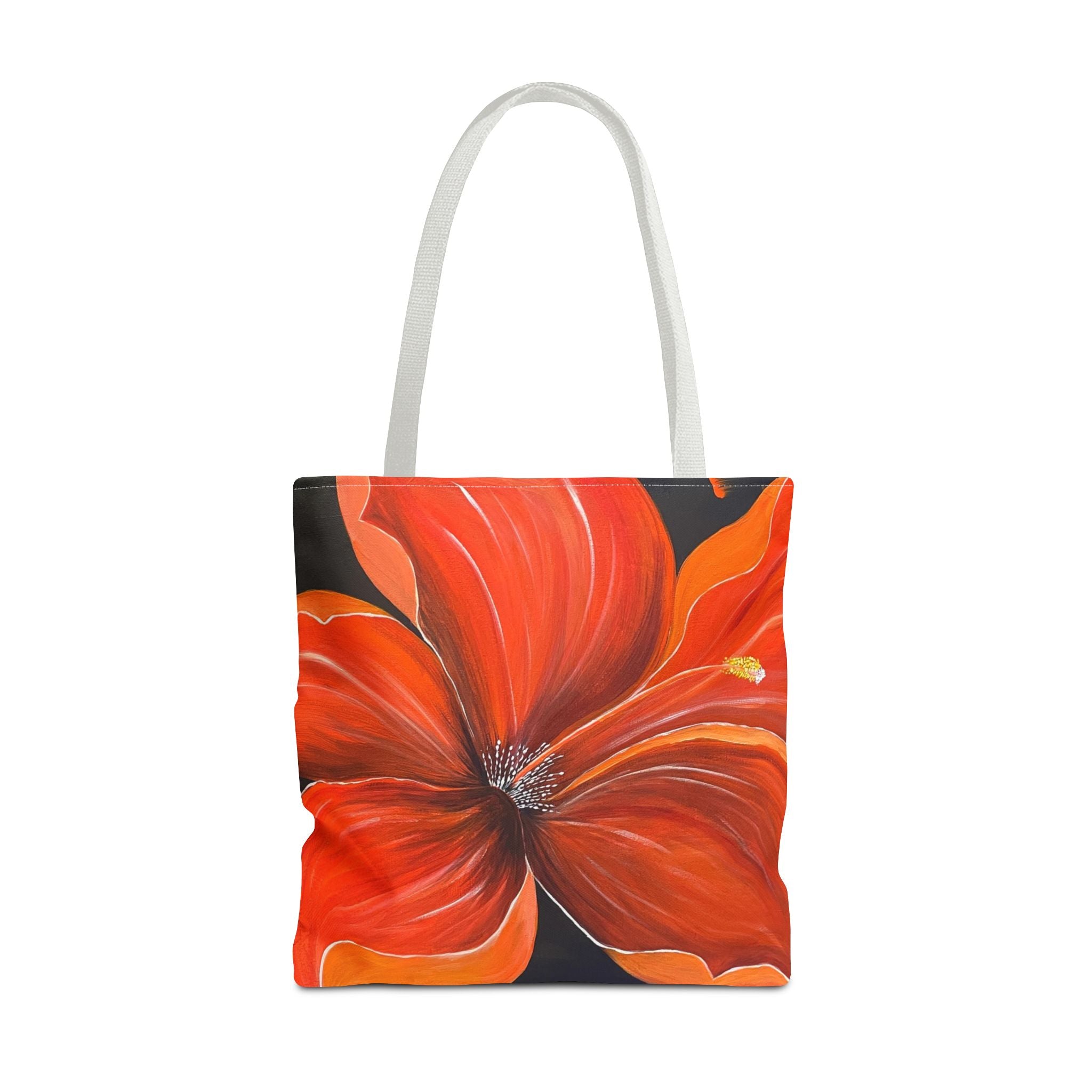 Scarlet Veil Hand Painted Tote Bag