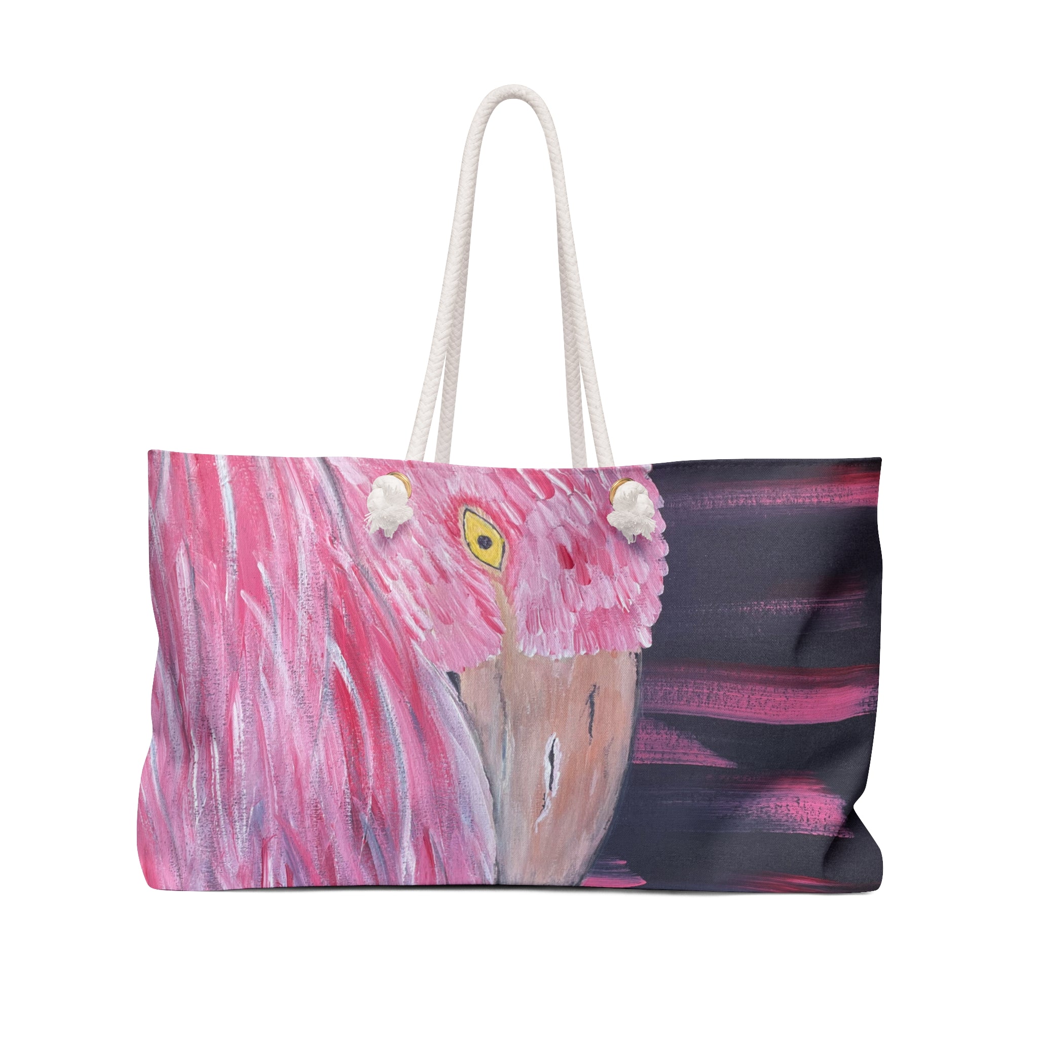 Feathered Grace Tote Bag with Hand Painted Designs