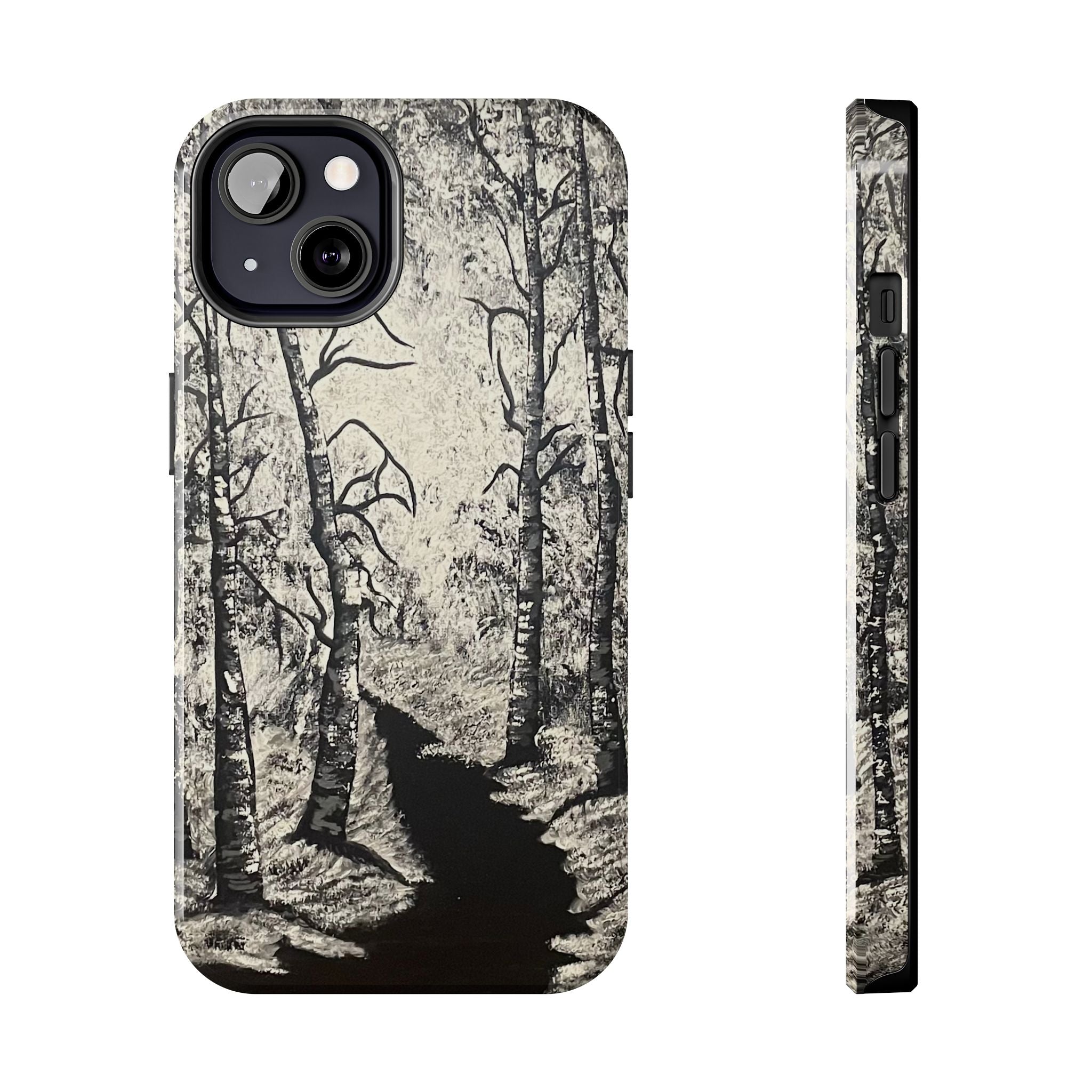 Silver Shadows Phone Case - Hand Painted Unique Designs
