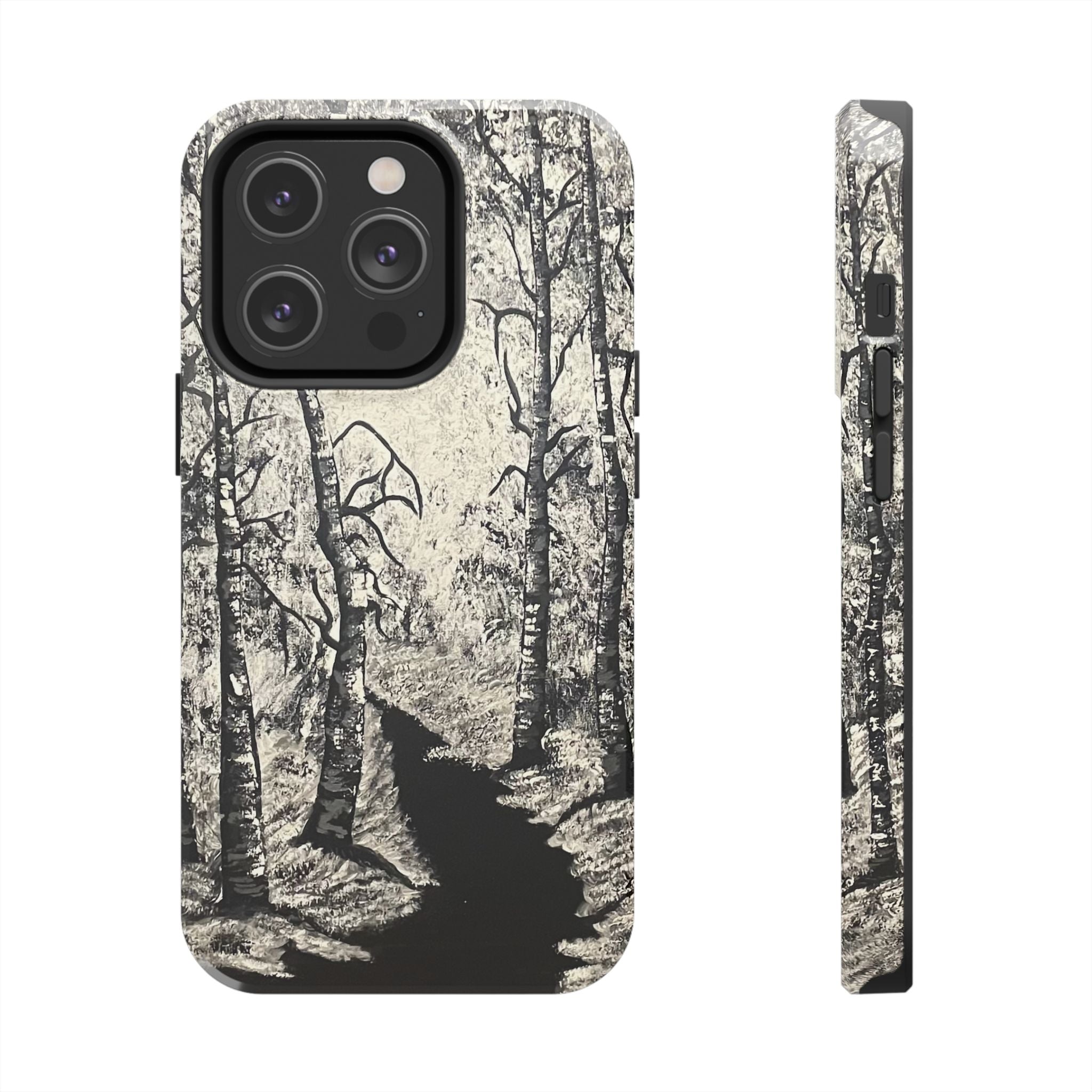 Silver Shadows Phone Case - Hand Painted Unique Designs