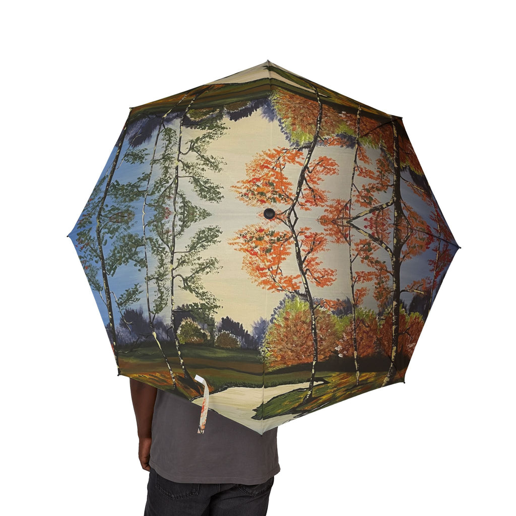 Whispering Birches Custom Hand Painted Design Umbrella