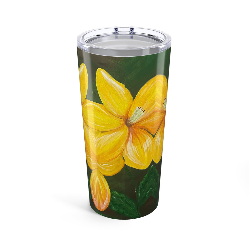 Golden Bloom 20oz Artistic Tumbler Perfect Hand Painted Gift