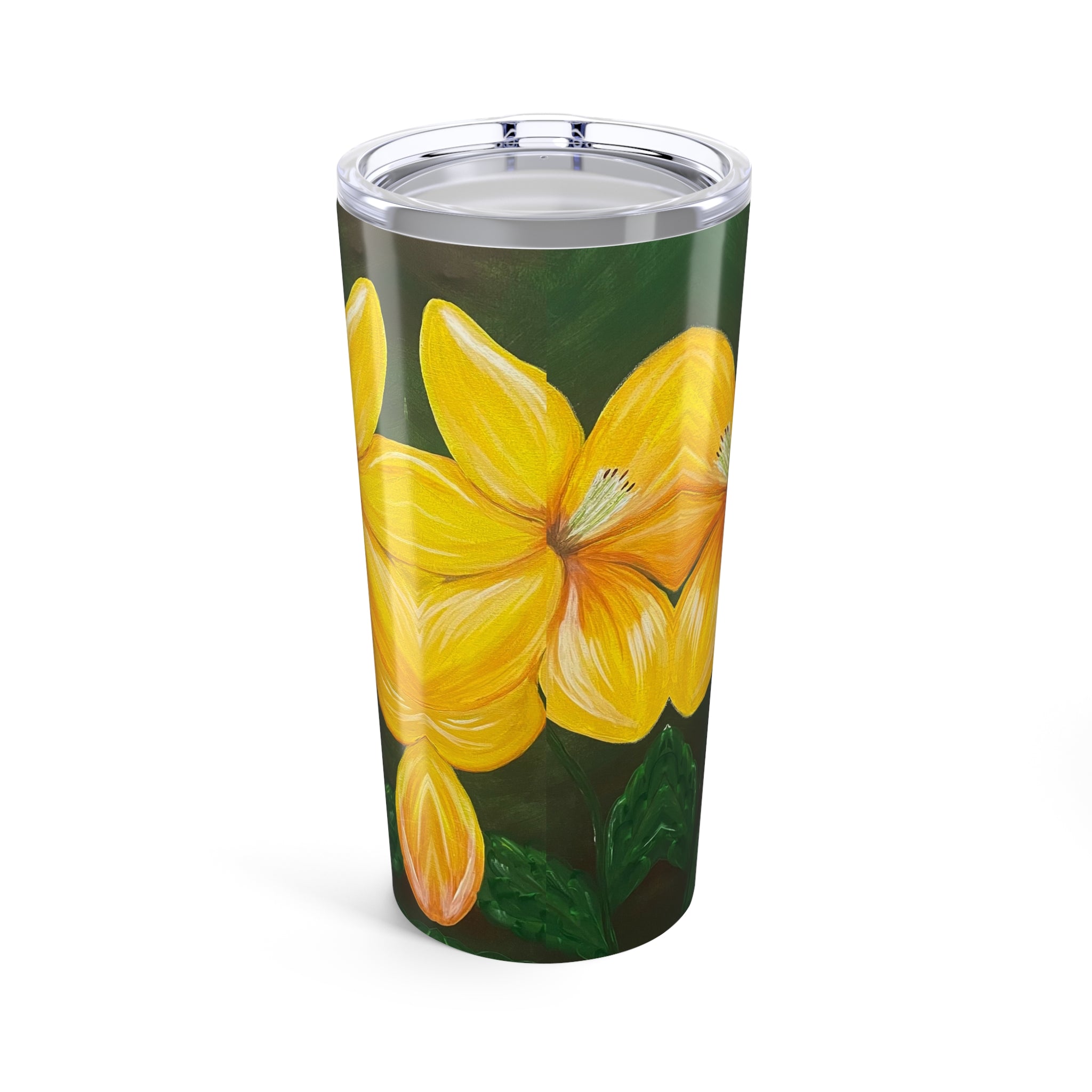 Golden Bloom 20oz Artistic Tumbler Perfect Hand Painted Gift