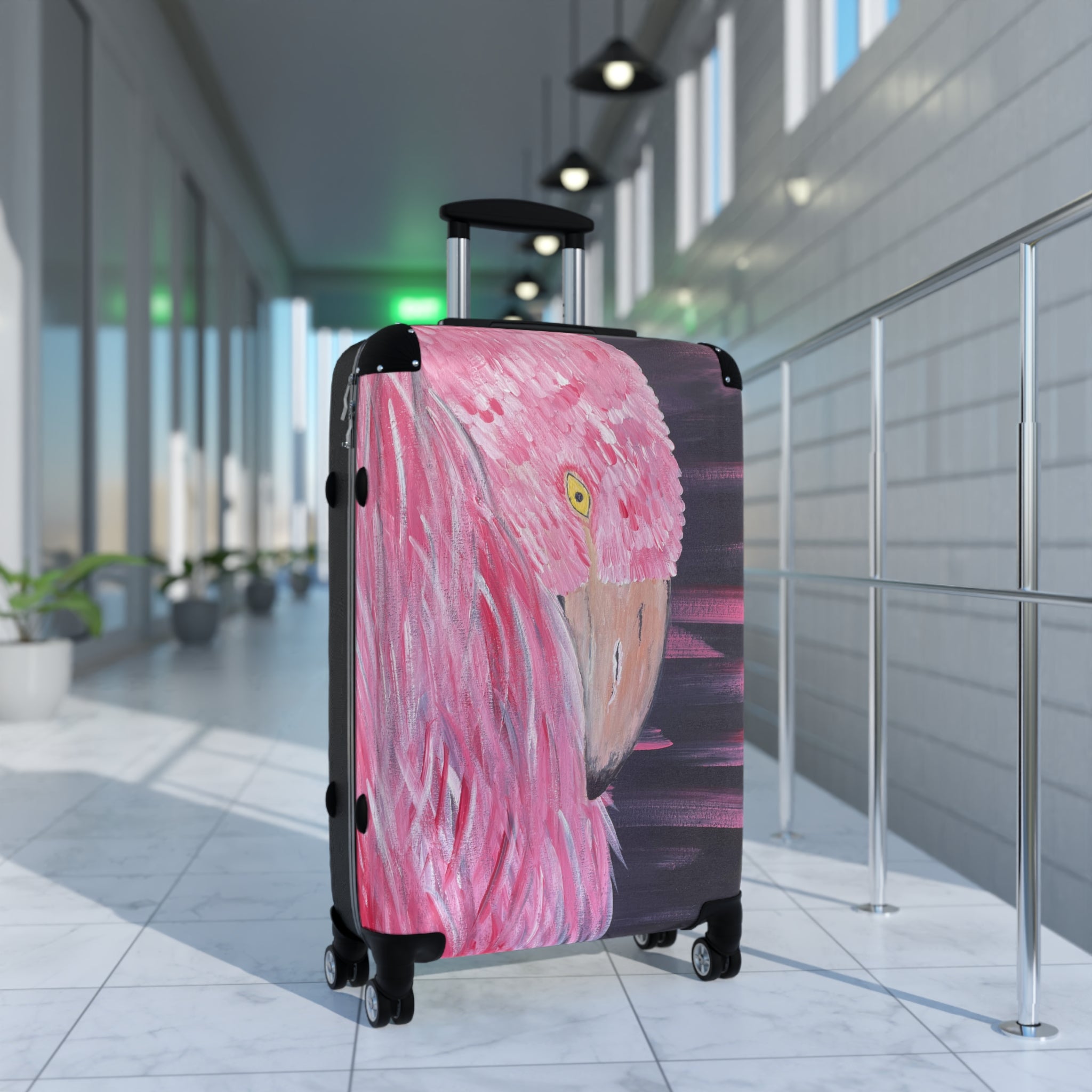 Feathered Grace Handprinted Colorful Suitcase