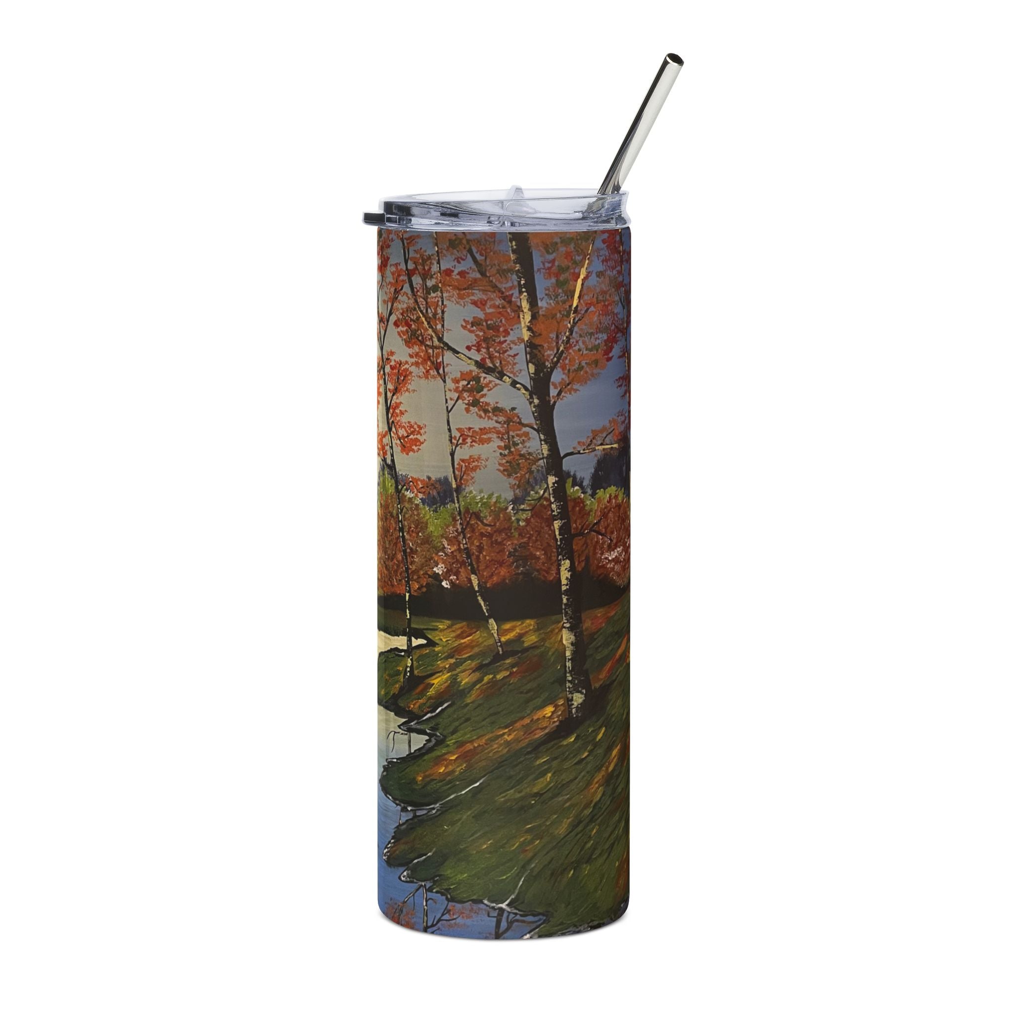 Whispering Birches 20oz Stainless Steel Tumbler - Vibrant Yellow Flower Design