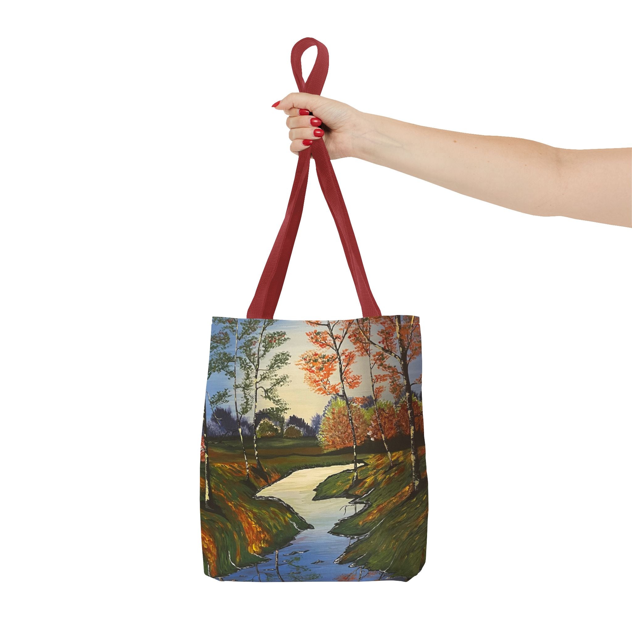Whispering Birches Hand Painted Tote Bag