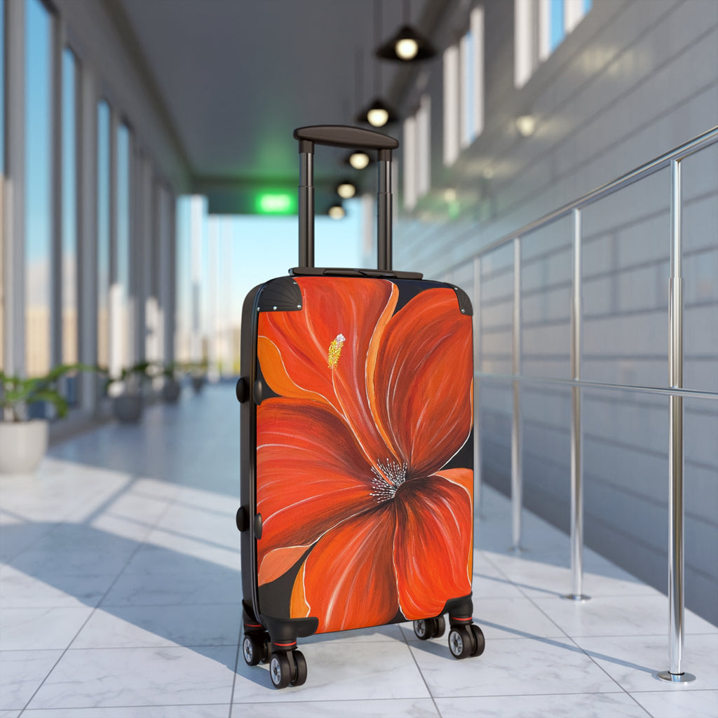 Scarlet Veil Handprinted Colorful Suitcase