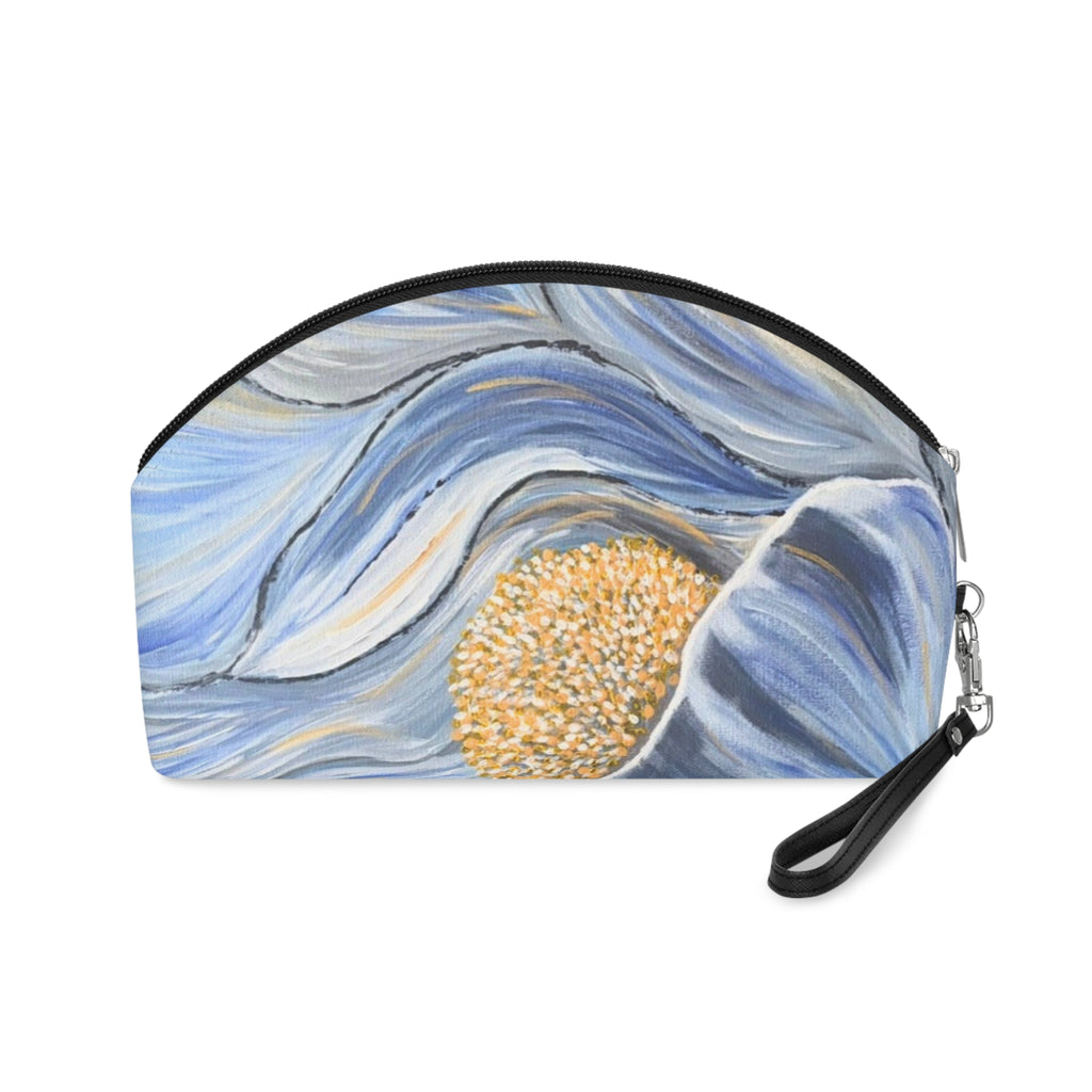 Velvet Current Makeup Bag — Abstract Sunflower Cosmetic Pouch