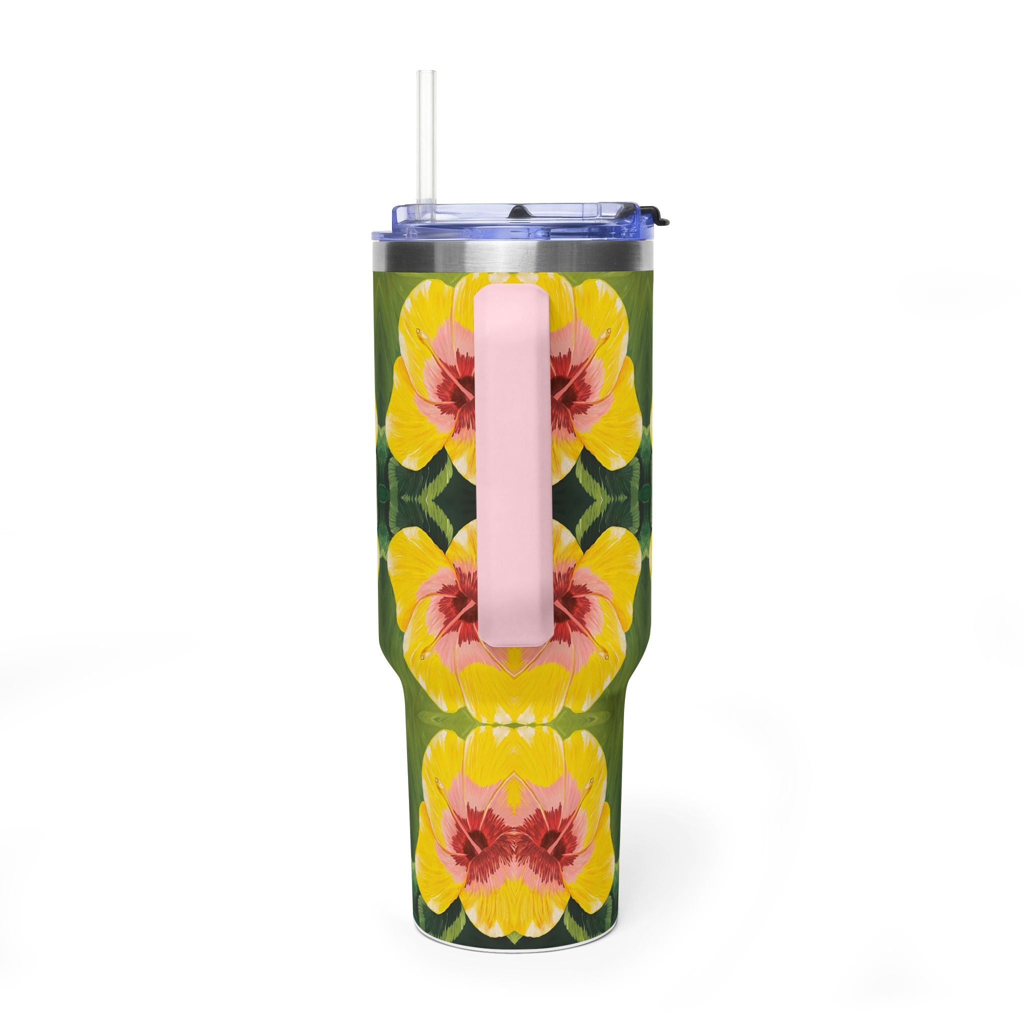 Blushing Sunrise 40oz  Vacuum Tumbler — Insulated Travel Mug with Straw