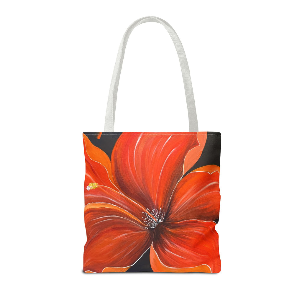 Scarlet Veil Hand Painted Tote Bag