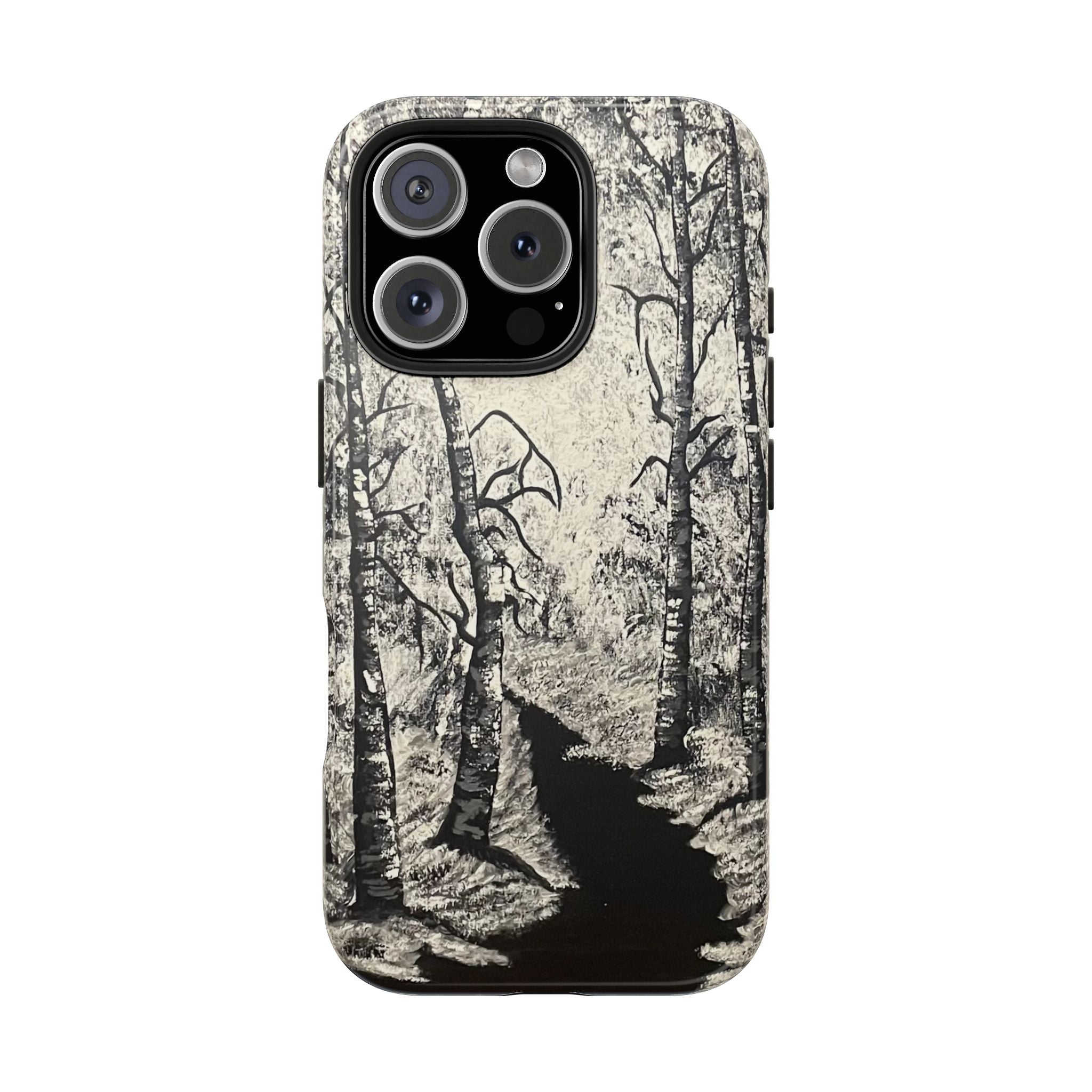 Silver Shadows Phone Case - Hand Painted Unique Designs
