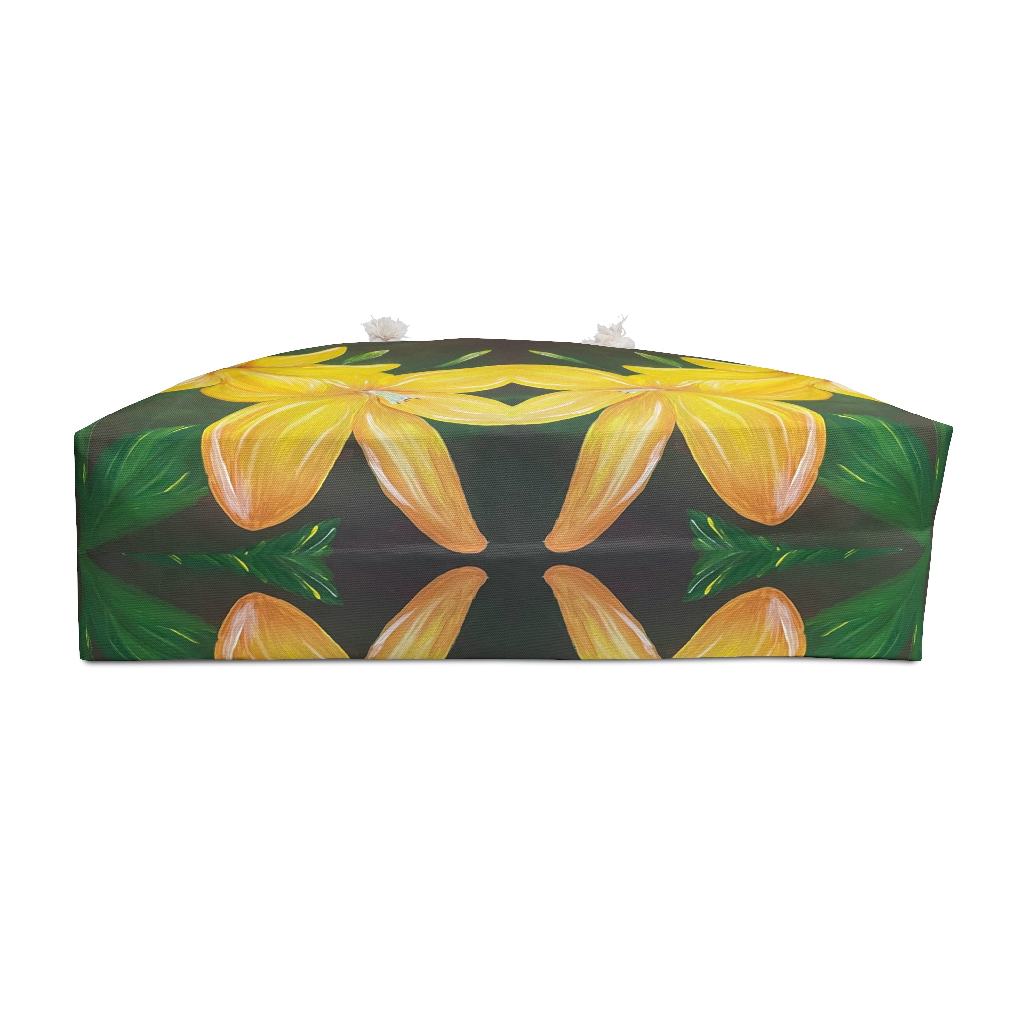 Golden Bloom Tote Bag with Hand Painted Designs