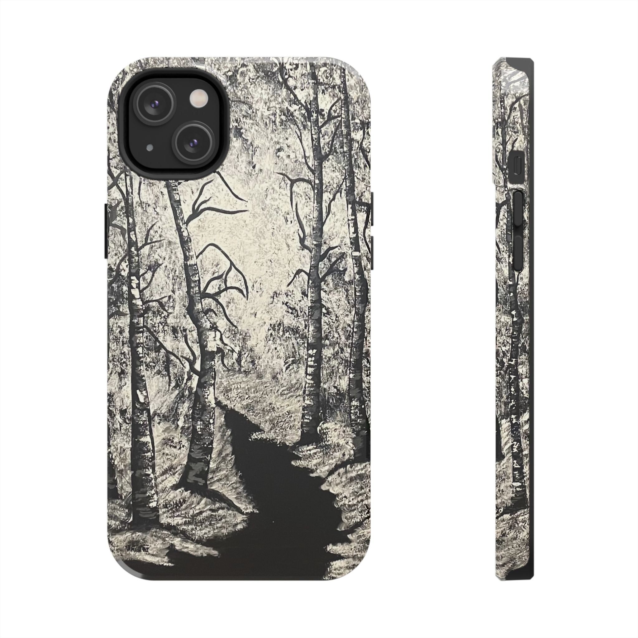 Silver Shadows Phone Case - Hand Painted Unique Designs