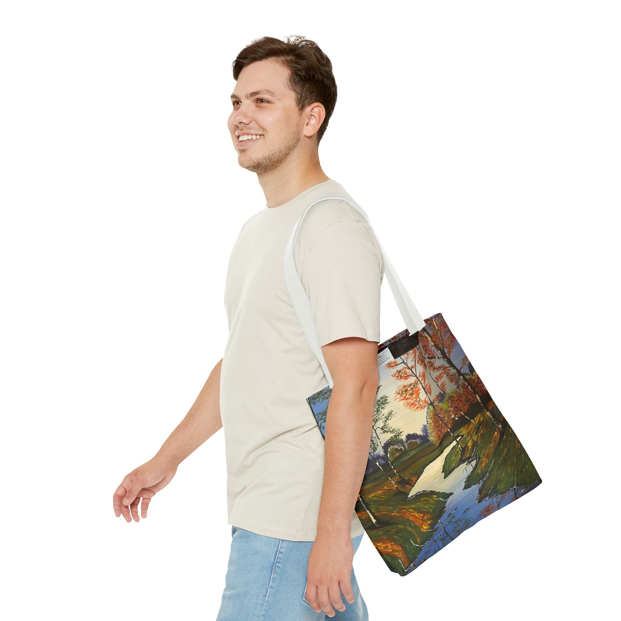 Whispering Birches Hand Painted Tote Bag