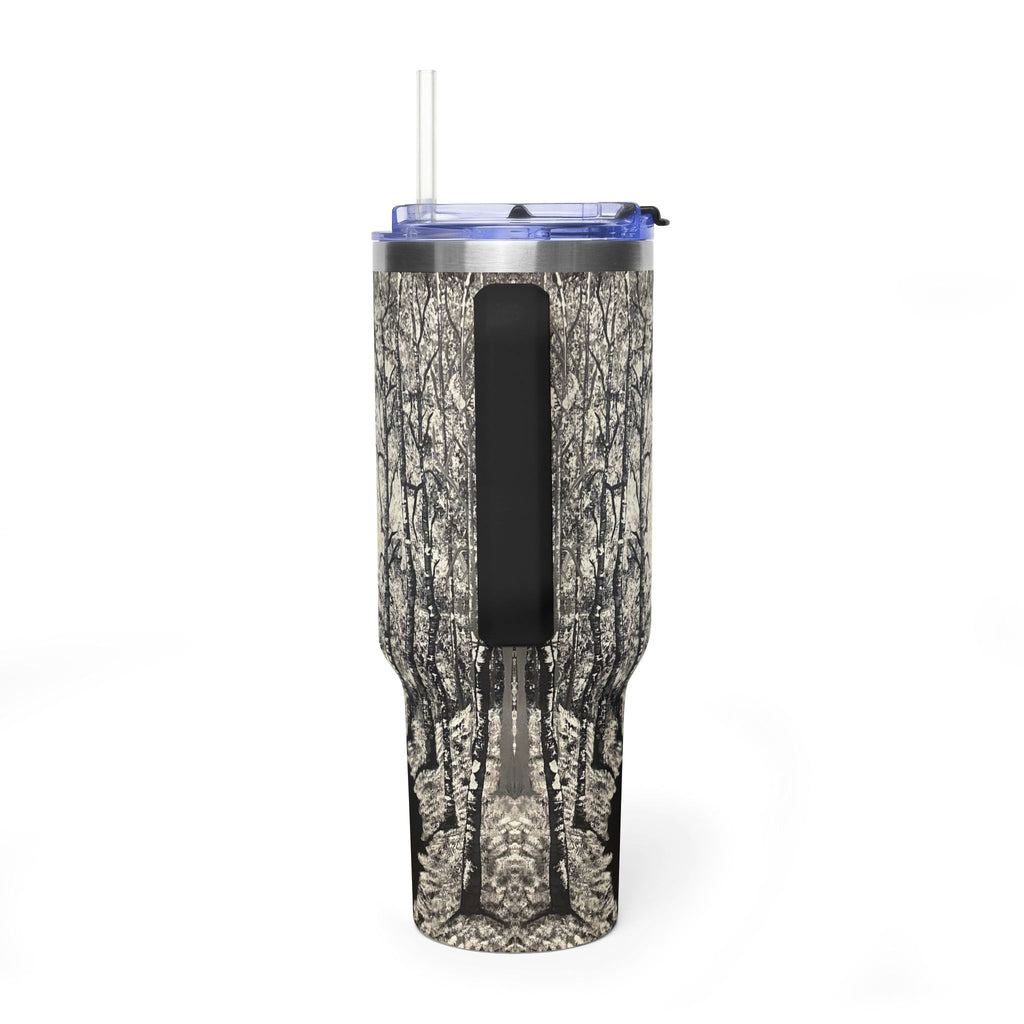 Silver Shadows 40oz  Vacuum Tumbler — Insulated Travel Mug with Straw