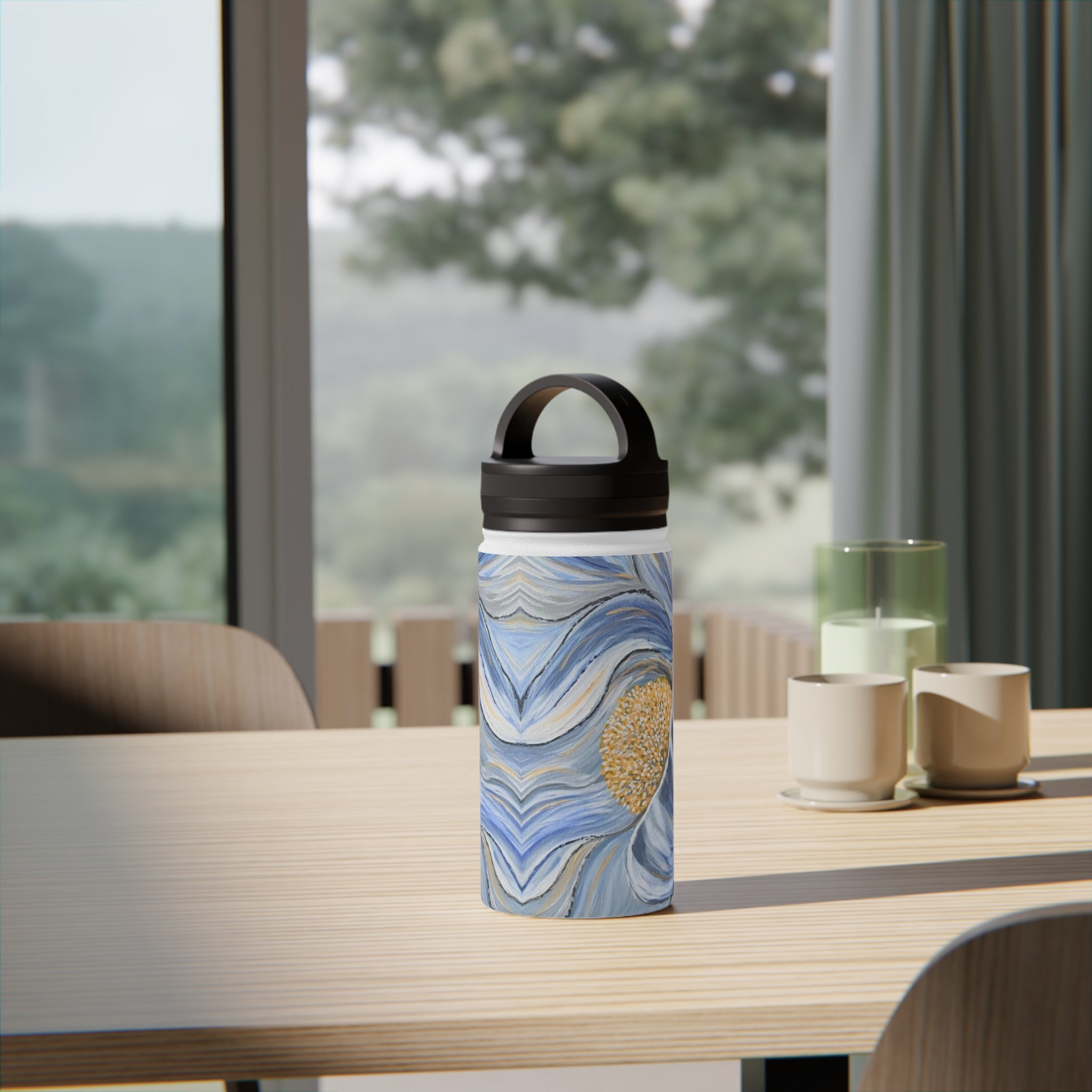 Velvet Current Stainless Steel Water Bottle with Handle Lid