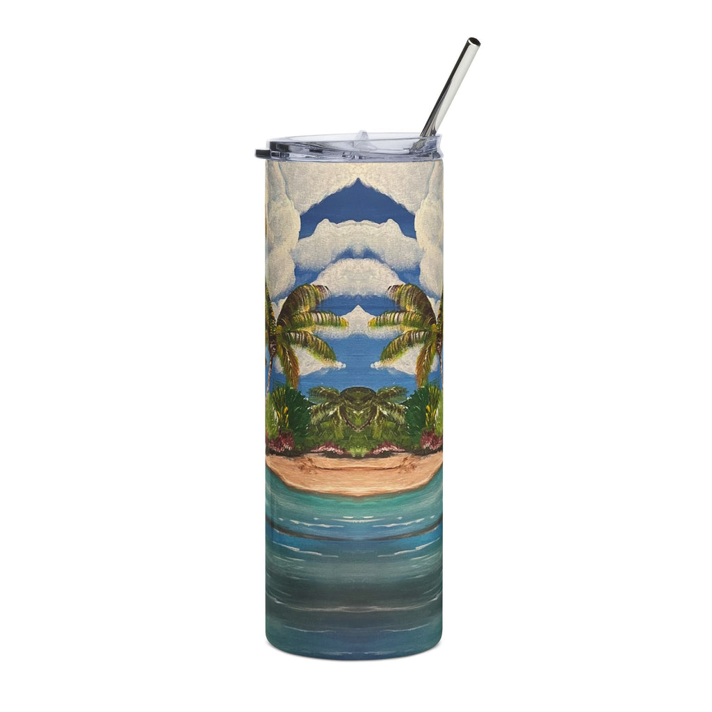 Blooming Paradise 20oz Stainless Steel Tumbler - Vibrant Yellow Flower Design