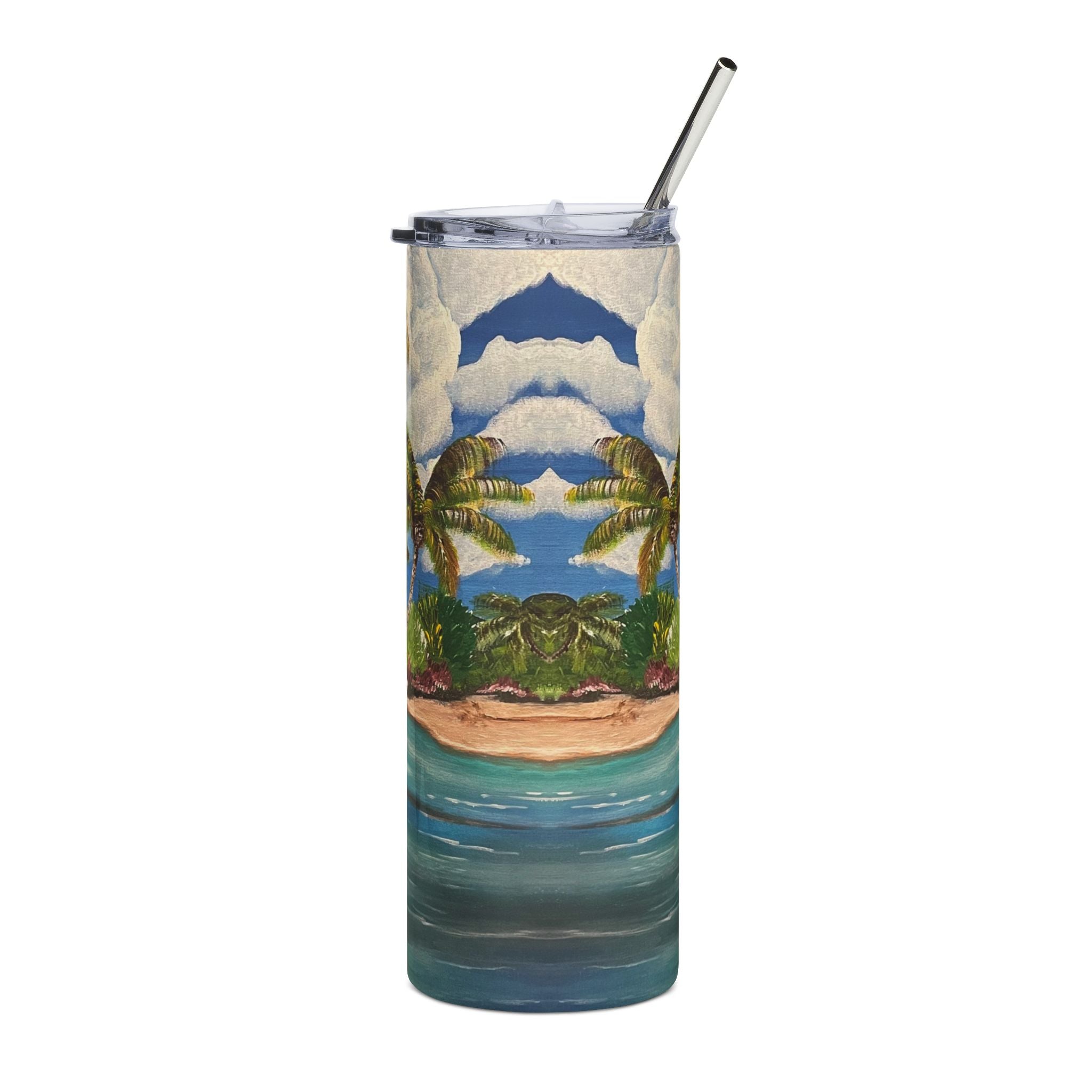 Blooming Paradise 20oz Stainless Steel Tumbler - Vibrant Yellow Flower Design