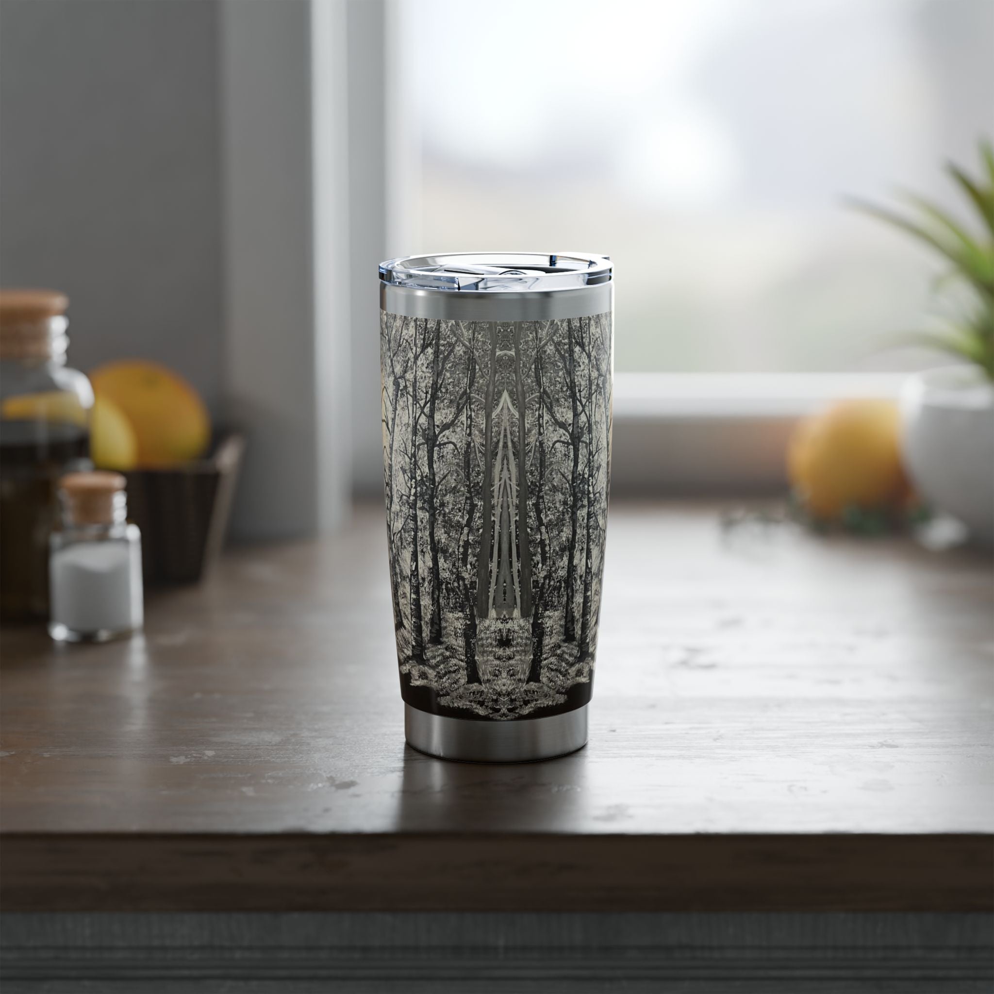 Silver Shadows 20oz Insulated Drinkware, Summer Travel Mug, Gift for Nature Lovers, Eco-Friendly Hydration