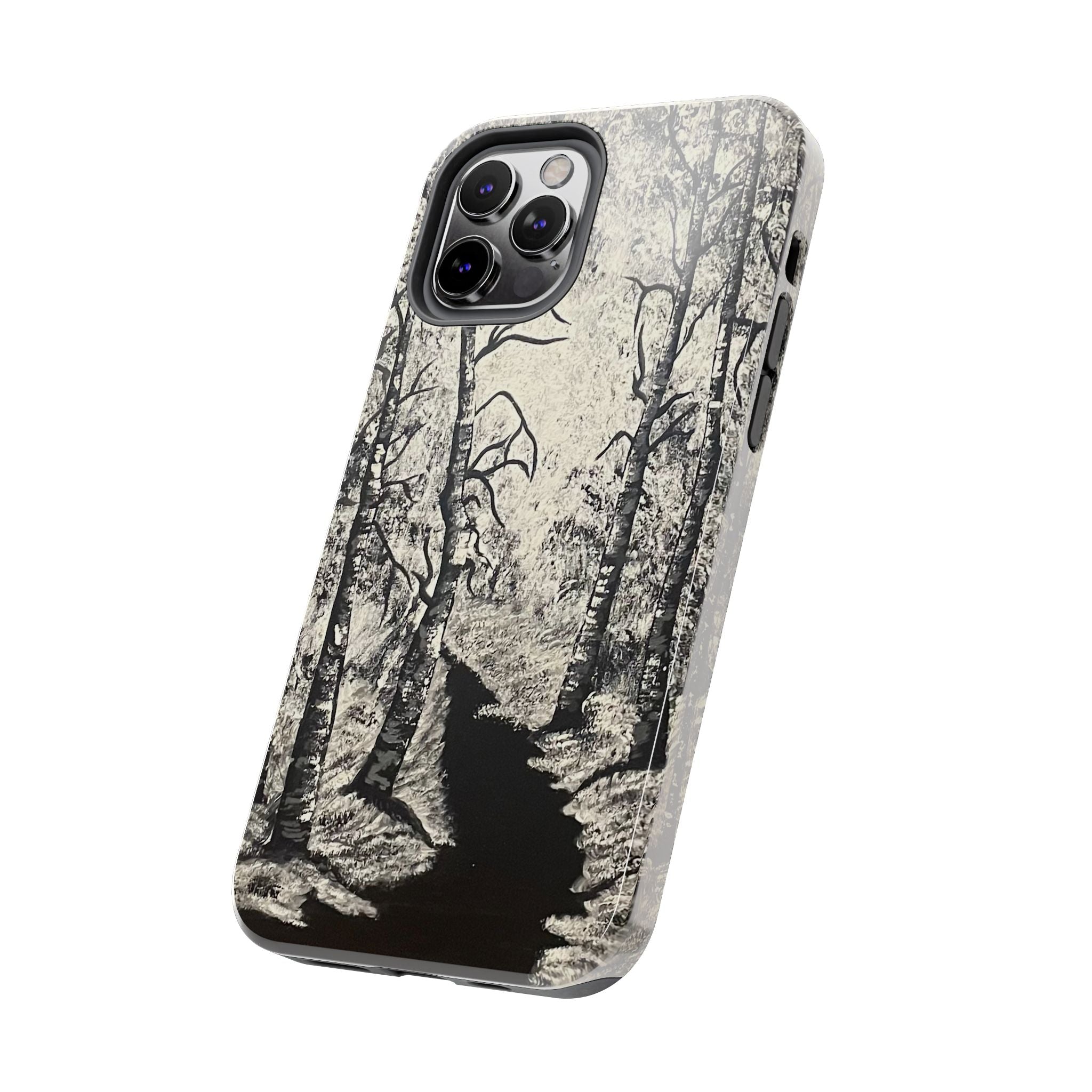 Silver Shadows Phone Case - Hand Painted Unique Designs