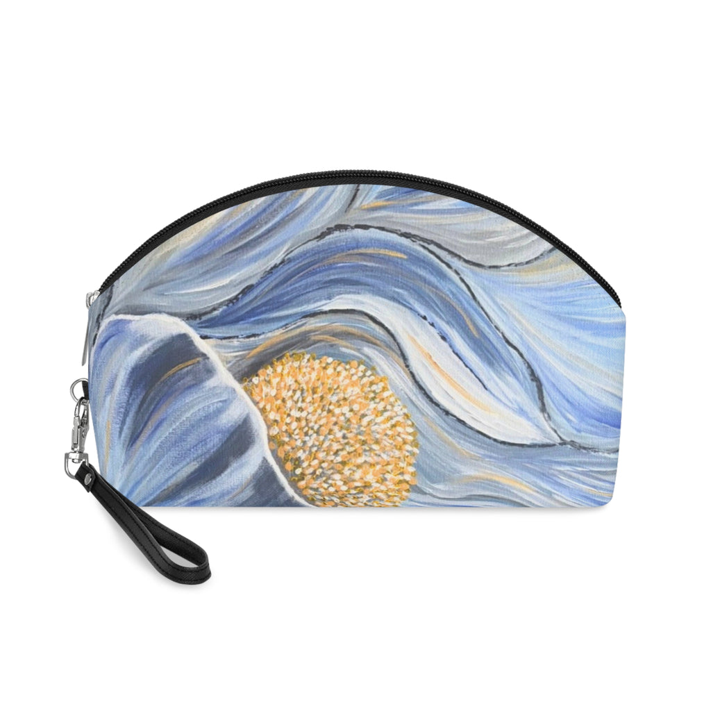 Velvet Current Makeup Bag — Abstract Sunflower Cosmetic Pouch