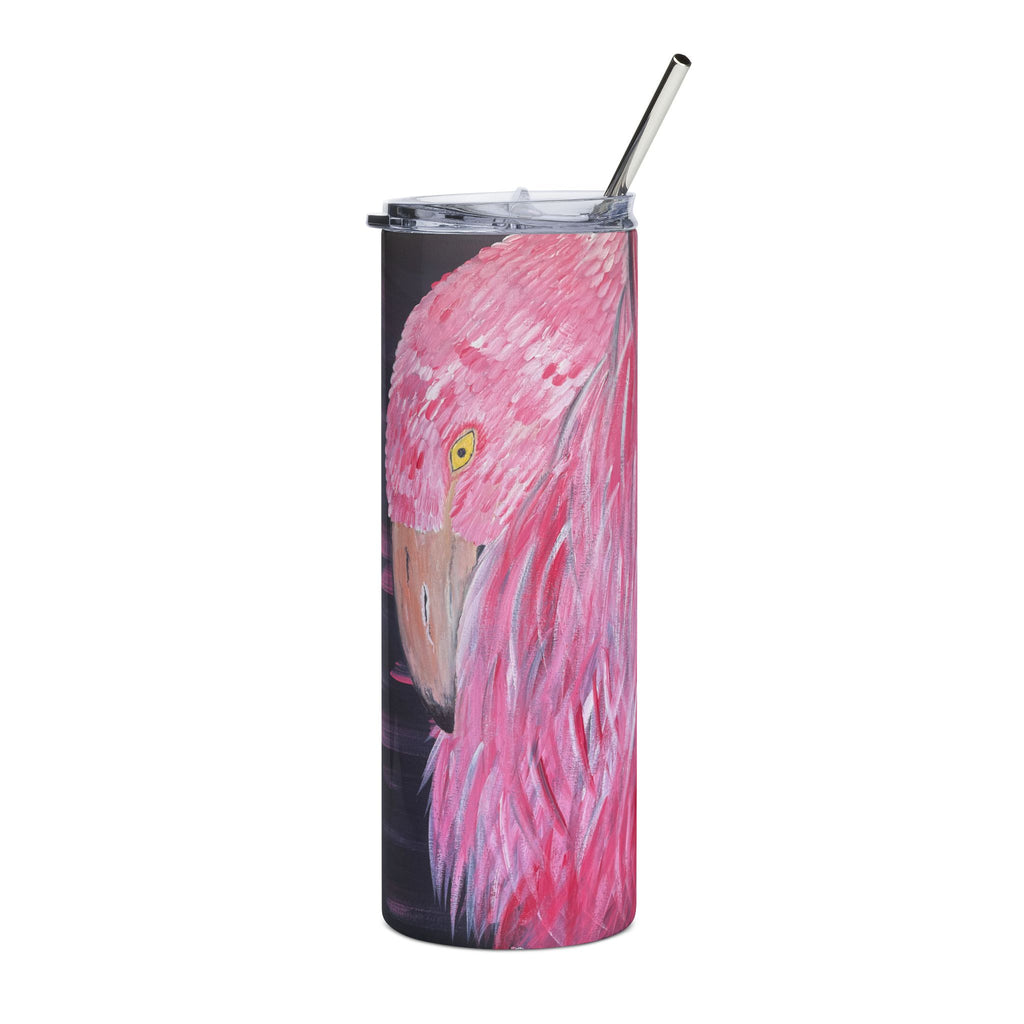 Feathered Grace 20oz Stainless Steel Tumbler - Vibrant Yellow Flower Design