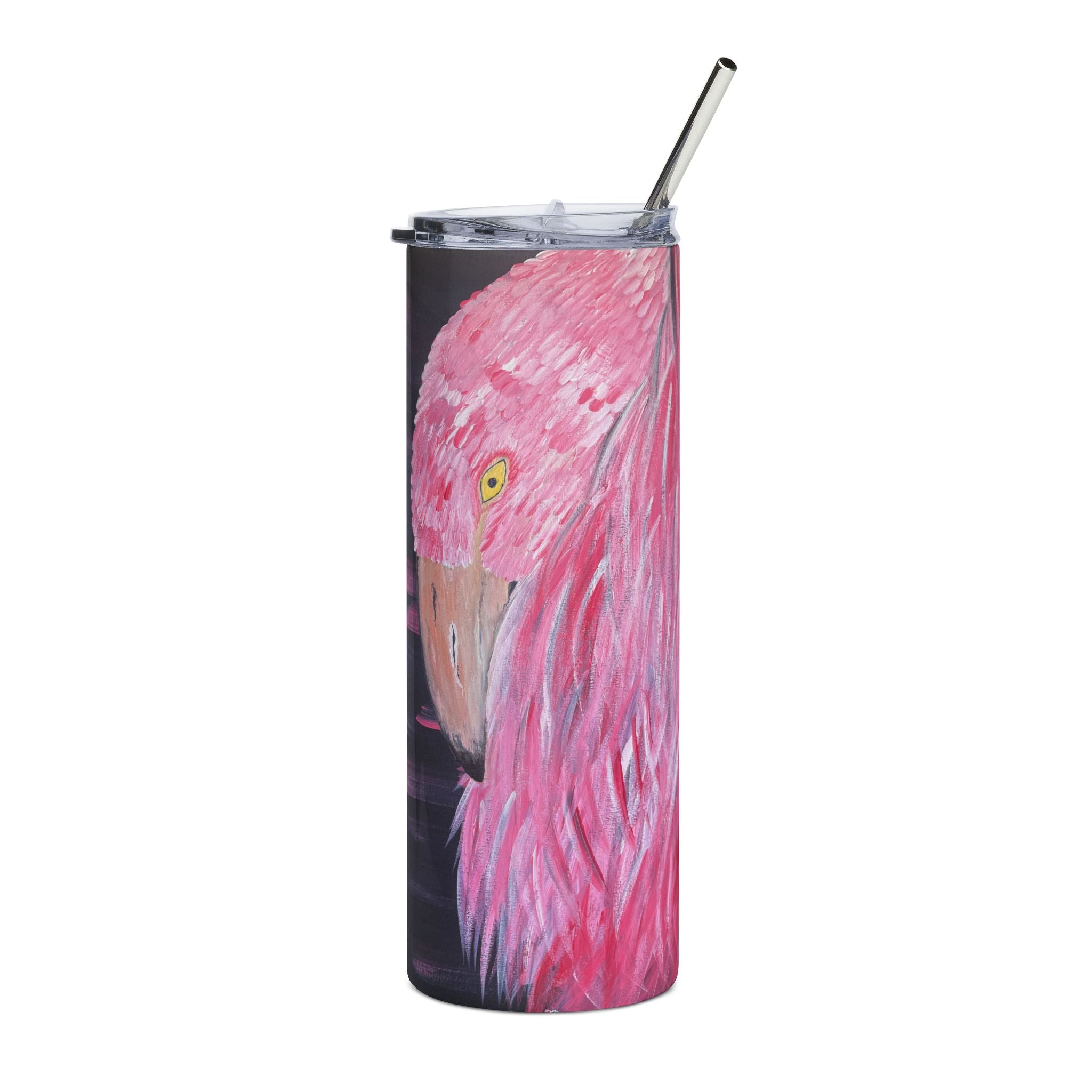 Feathered Grace 20oz Stainless Steel Tumbler - Vibrant Yellow Flower Design