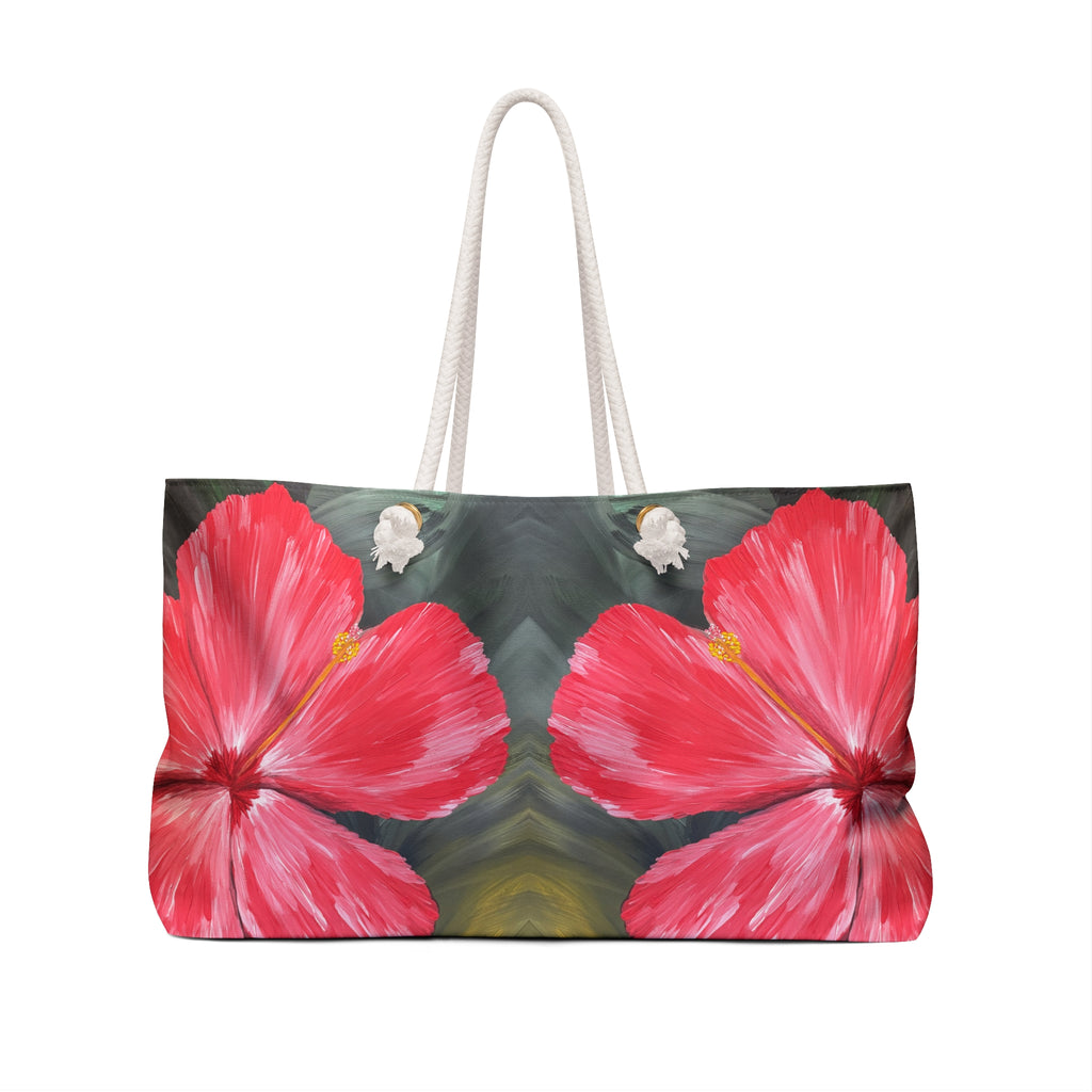 Hibiscus Hues Tote Bag with Hand Painted Designs