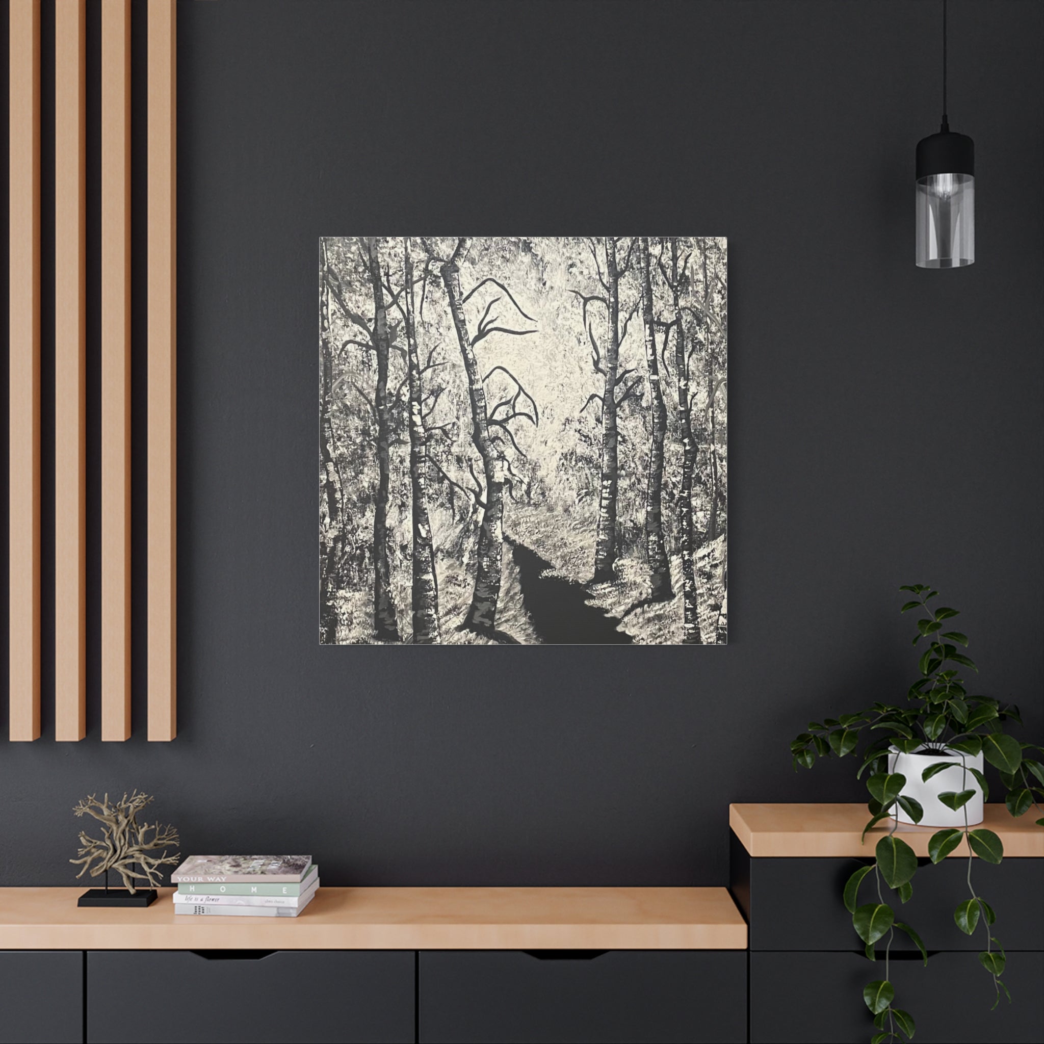 Silver Shadows Canvas Wall Art