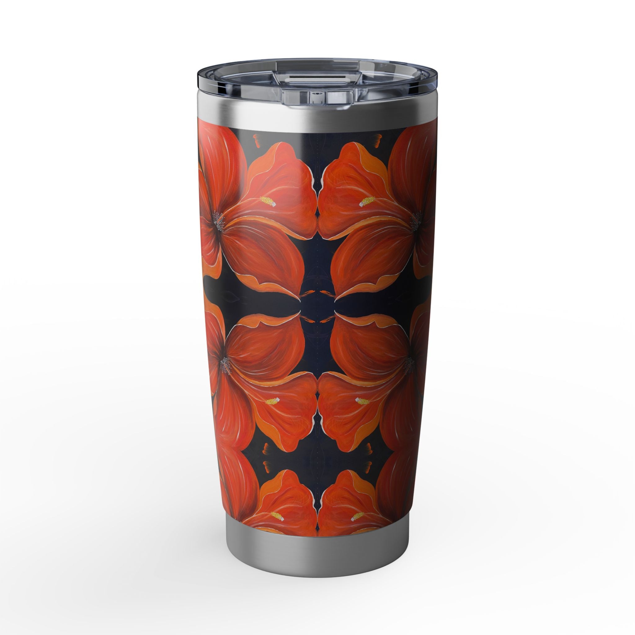 Scarlet Veil Tumbler | Vagabond 20oz Insulated Drinkware, Summer Travel Mug, Gift for Nature Lovers, Eco-Friendly Hydration