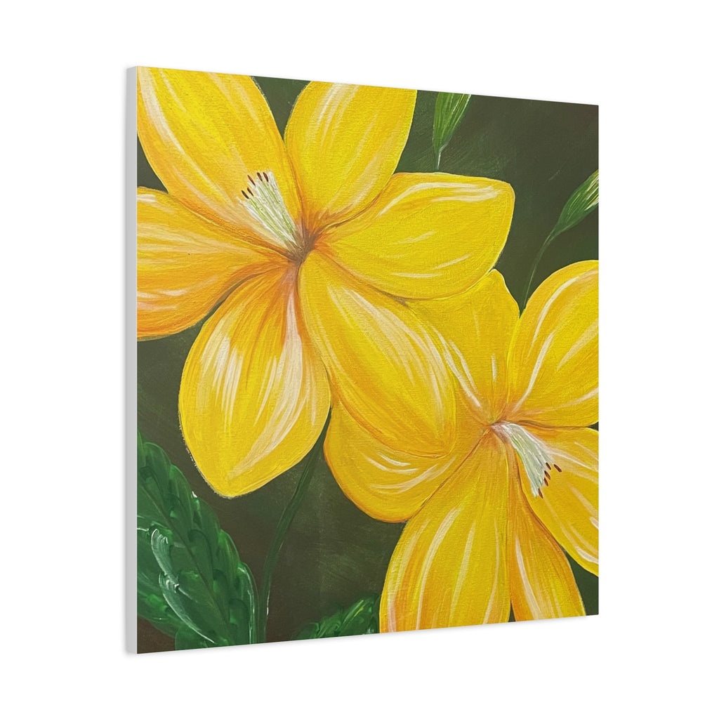 Golden Bloom Canvas Wall Art