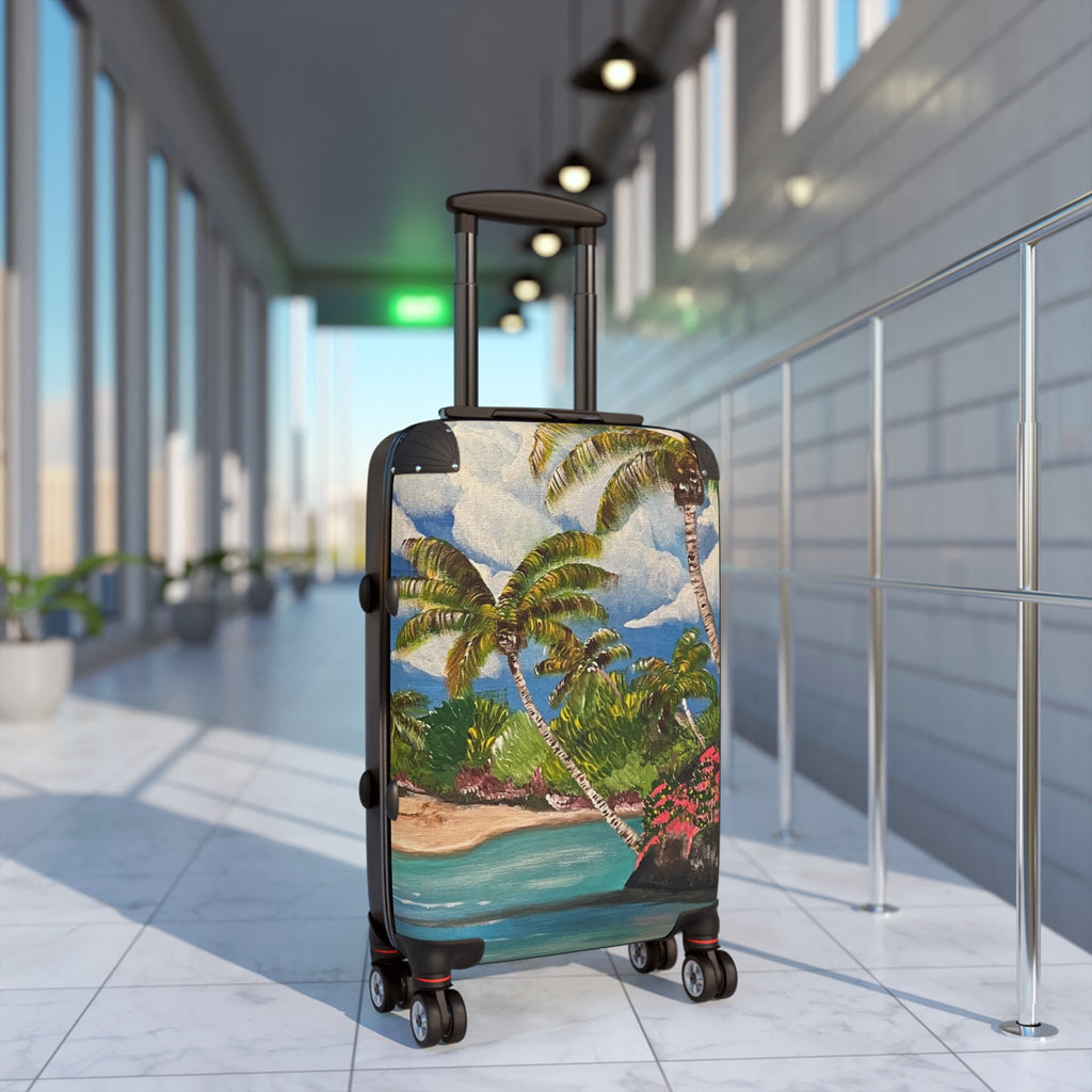 Blooming Paradise Handprinted Colorful Suitcase