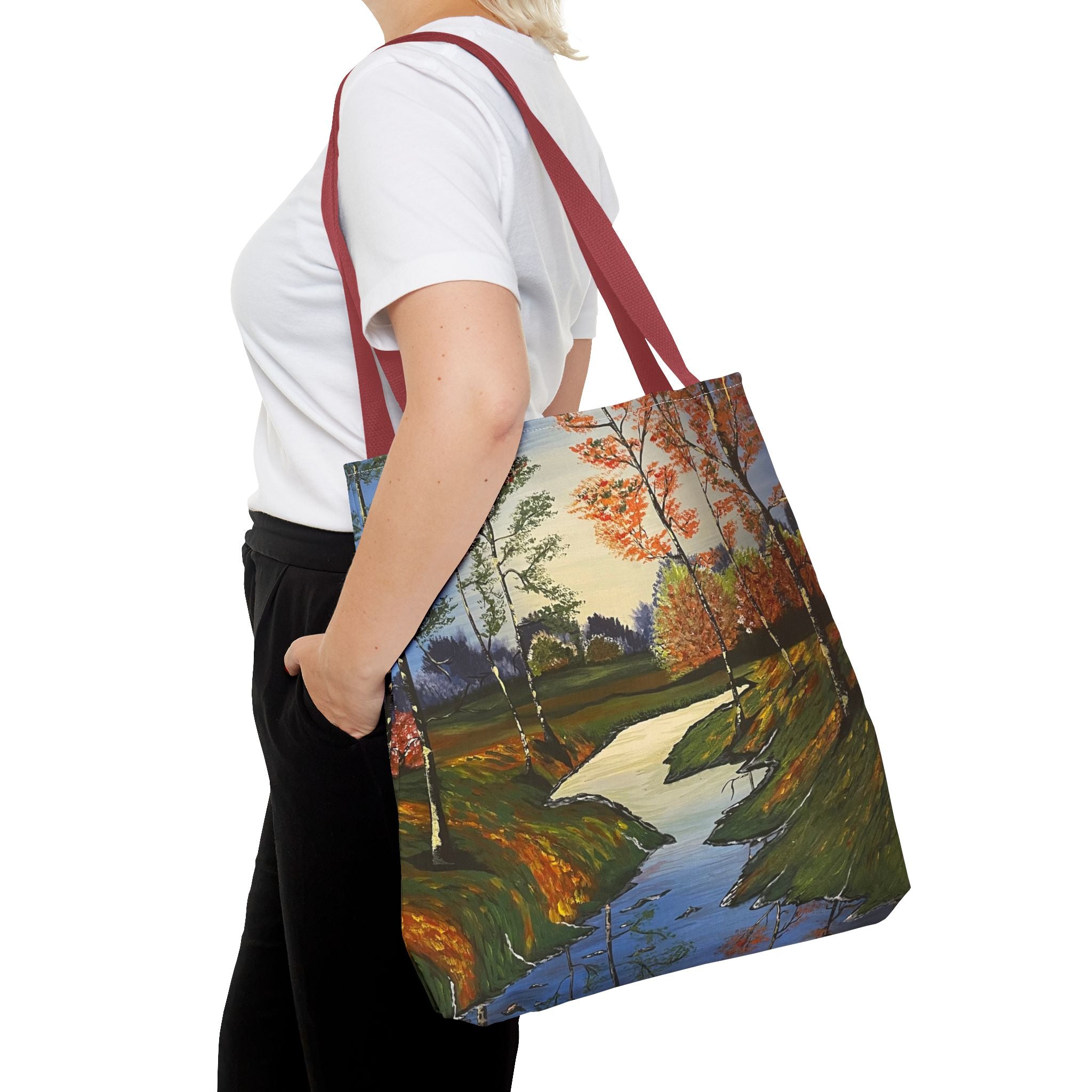 Whispering Birches Hand Painted Tote Bag