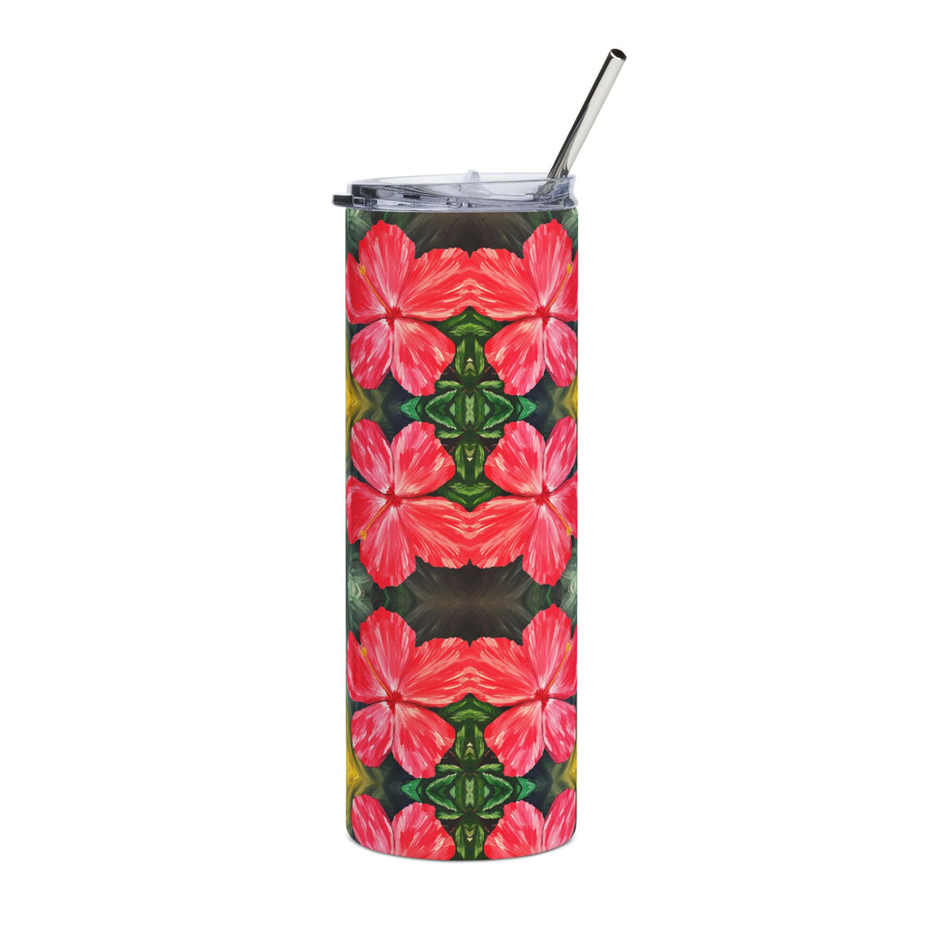 Hibiscus Hues 20oz Stainless Steel Tumbler - Vibrant Yellow Flower Design