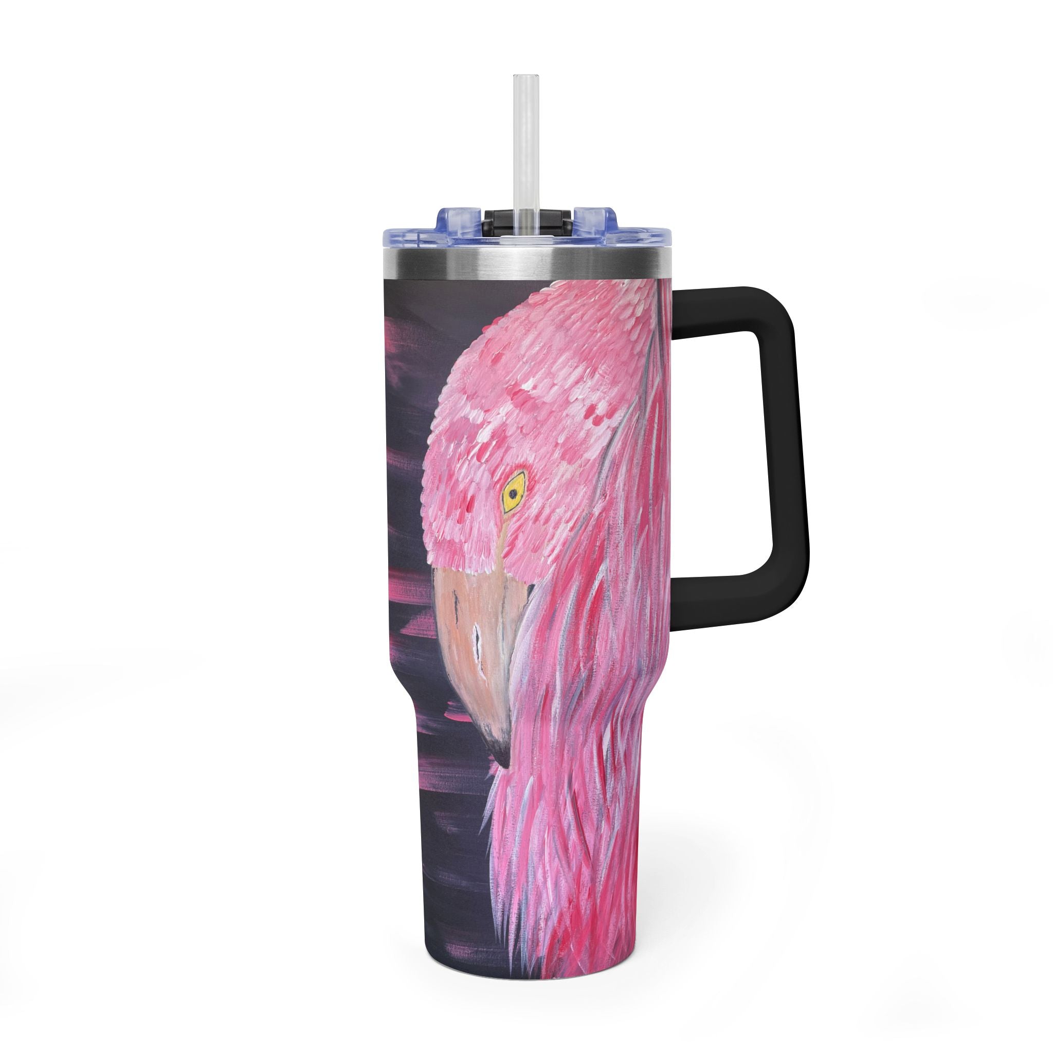 Feathered Grace 40oz  Vacuum Tumbler — Insulated Travel Mug with Straw