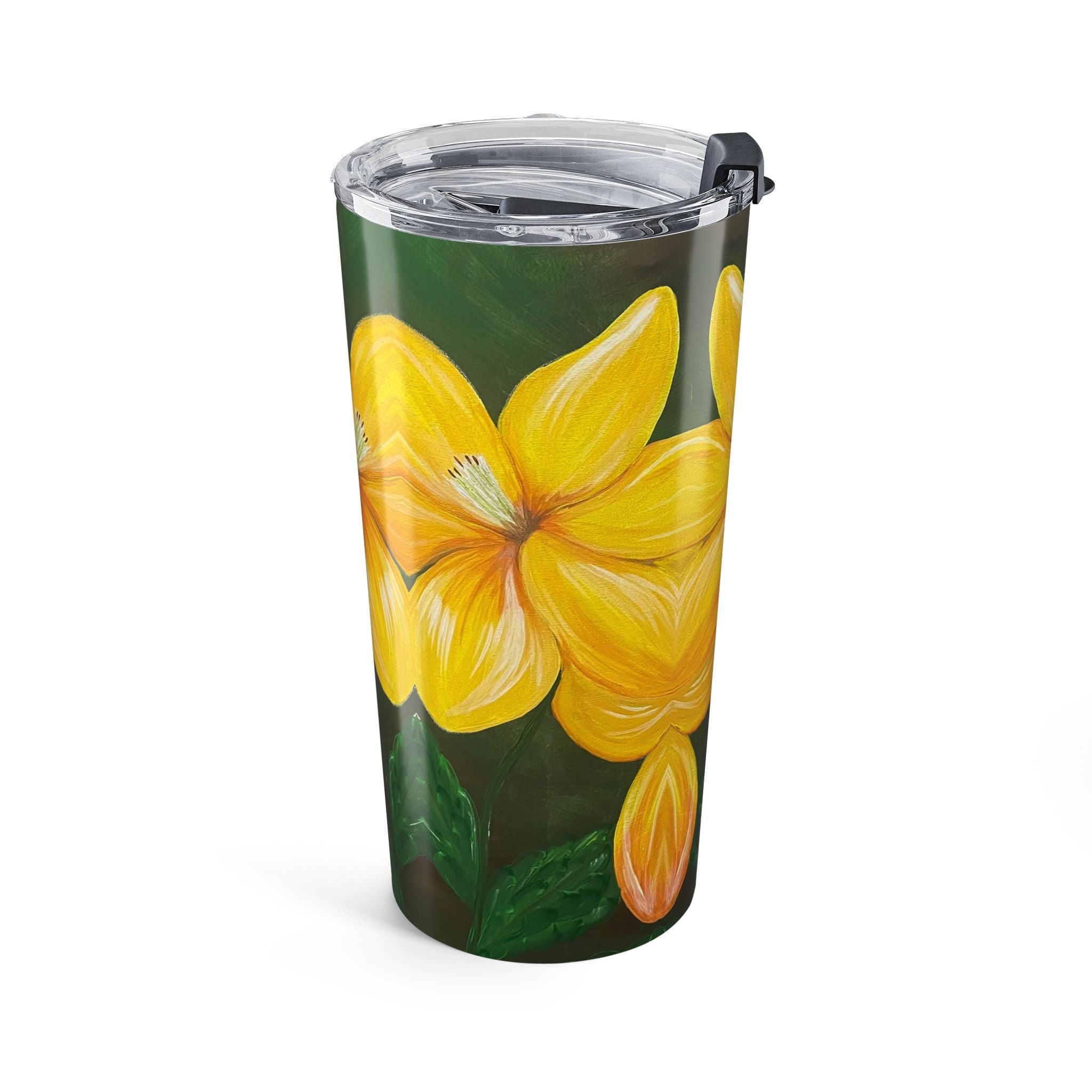 Golden Bloom 20oz Artistic Tumbler Perfect Hand Painted Gift