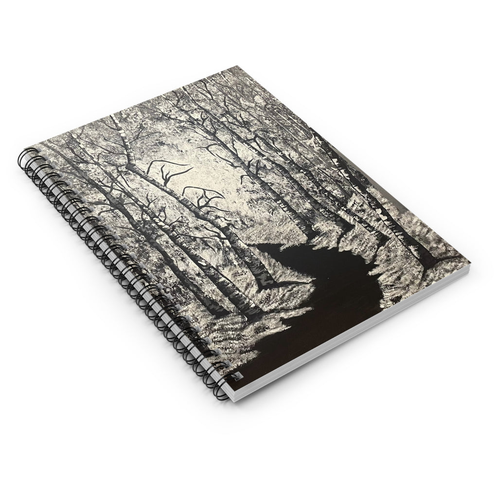 Silver Shadows Hand-Painted Spiral Notebook