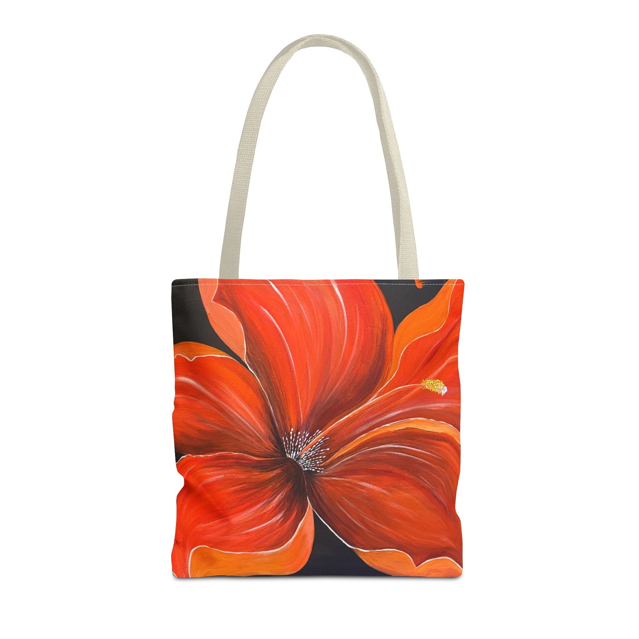 Scarlet Veil Hand Painted Tote Bag