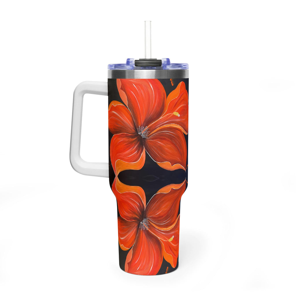 Scarlet Veil 40oz  Vacuum Tumbler — Insulated Travel Mug with Straw