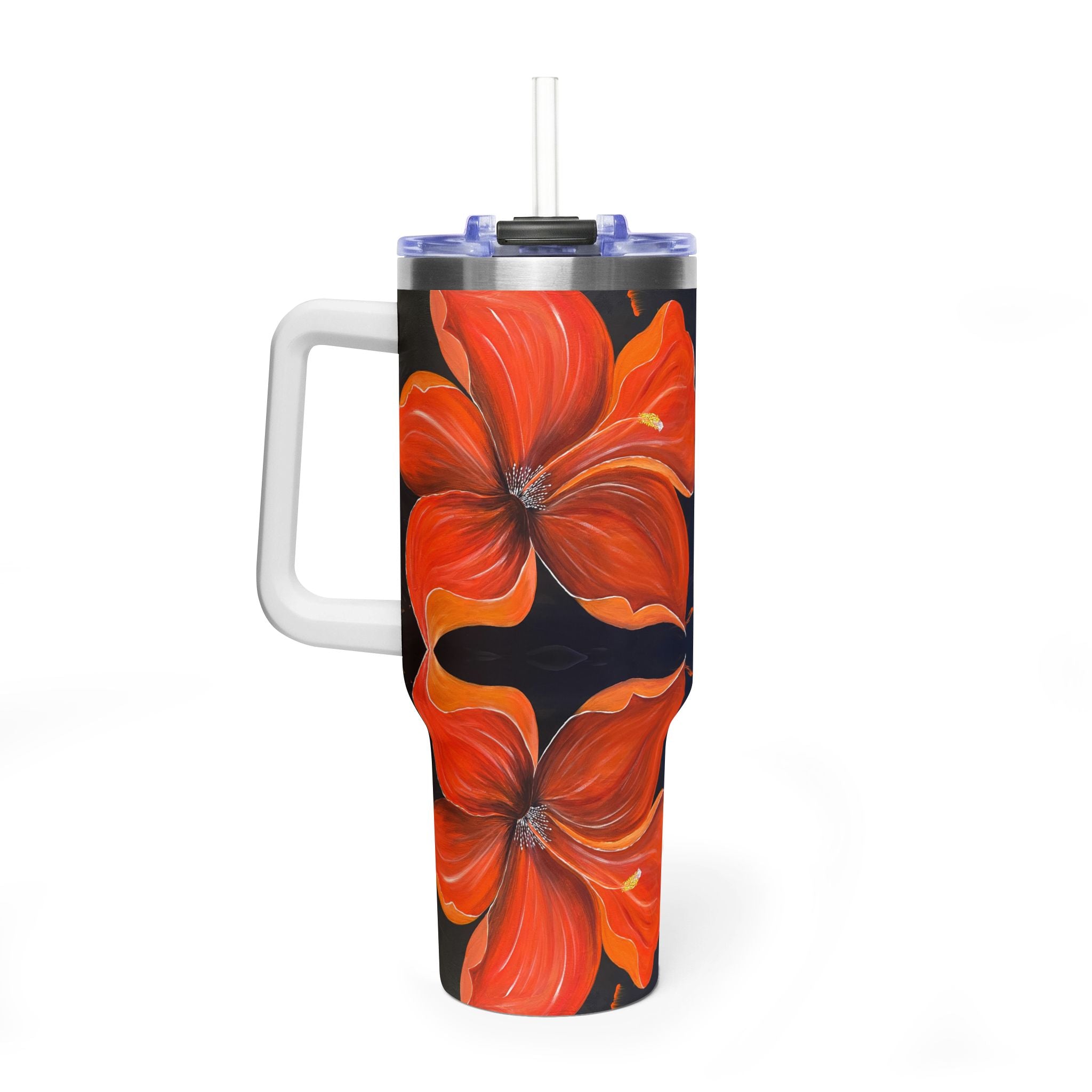 Scarlet Veil 40oz  Vacuum Tumbler — Insulated Travel Mug with Straw