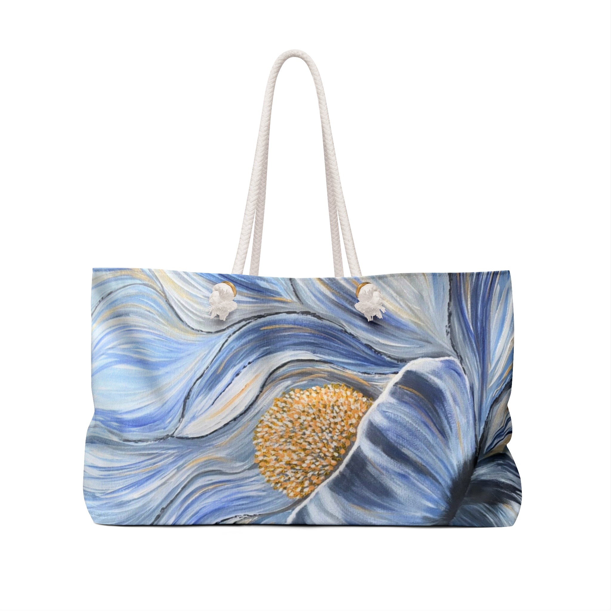 Velvet Current Tote Bag with Hand Painted Designs