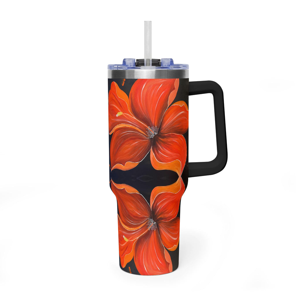 Scarlet Veil 40oz  Vacuum Tumbler — Insulated Travel Mug with Straw