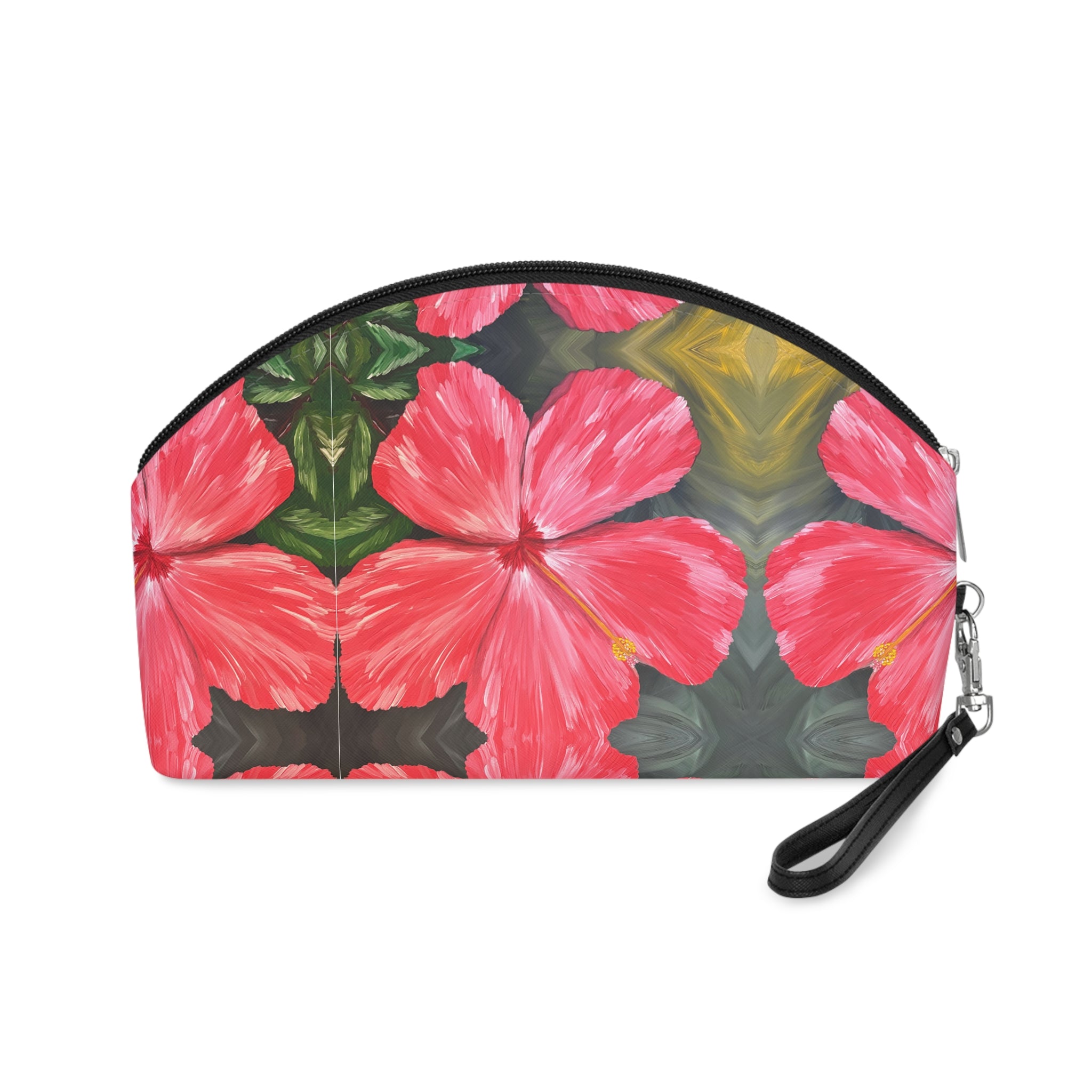 Hibiscus Hues Cosmetic Pouch - Stylish Makeup Bag