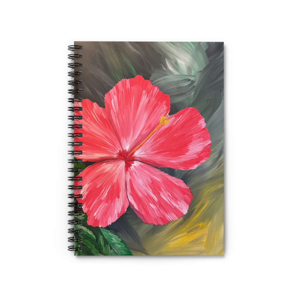 Hibiscus Hues Floral Spiral Notebook - Perfect for Journaling, Note-Taking, Gift for Students, Flower Lover, Creative Ideas, Illustration