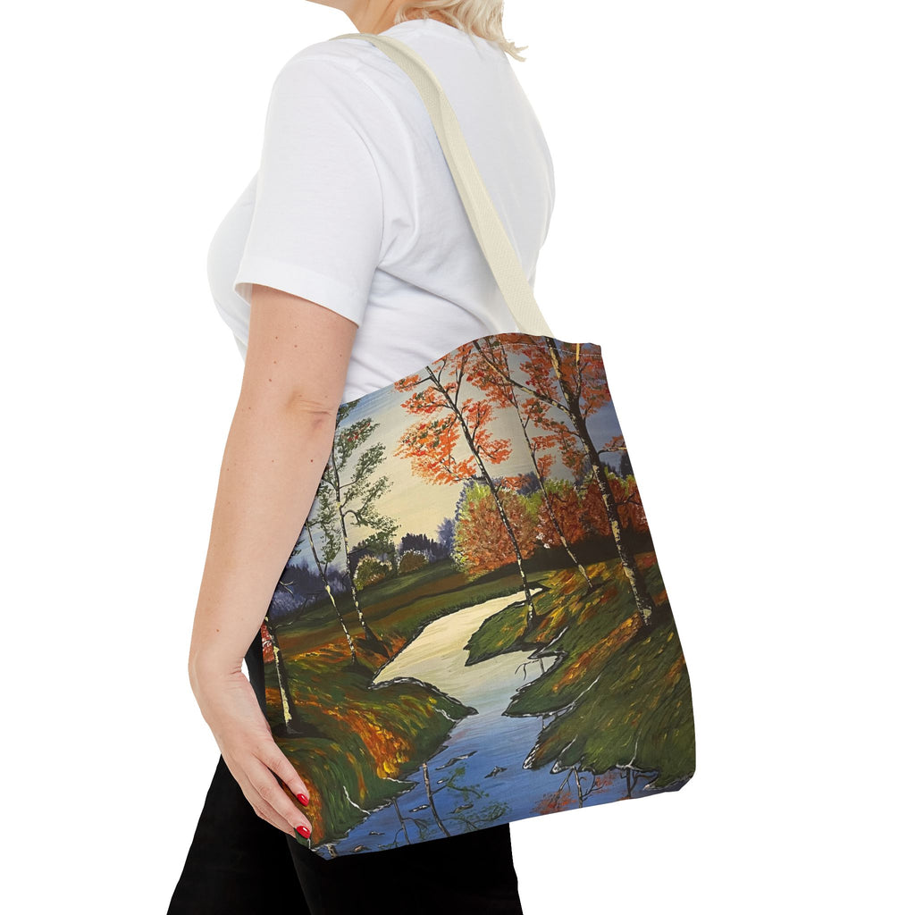 Whispering Birches Hand Painted Tote Bag