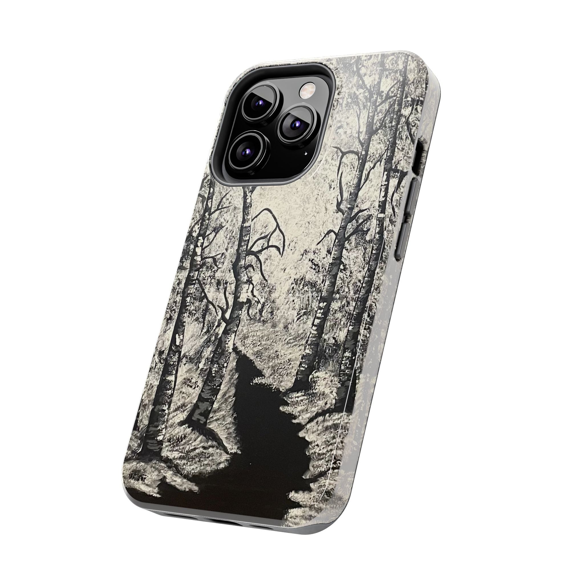 Silver Shadows Phone Case - Hand Painted Unique Designs