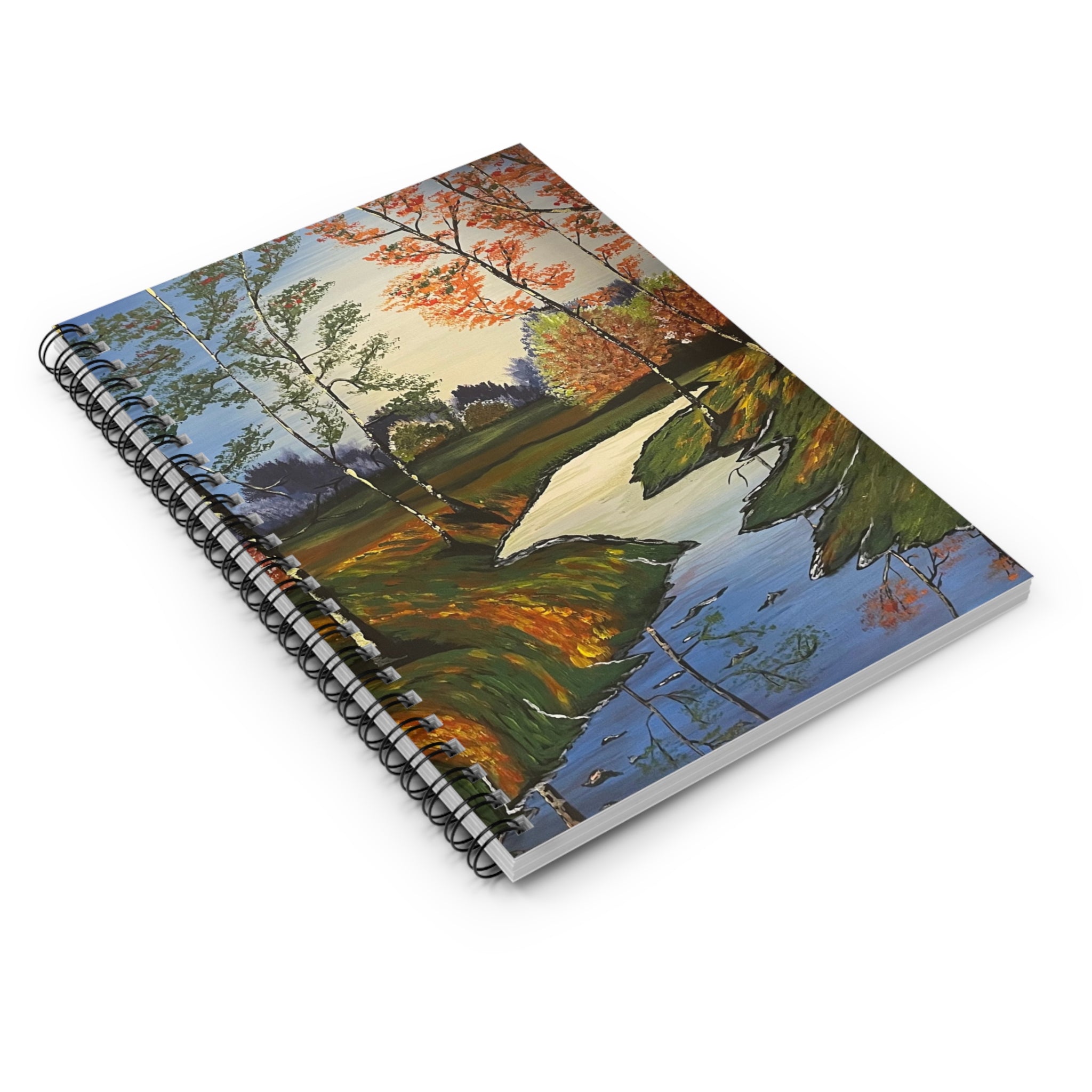 Whispering Birches Hand-Painted Spiral Notebook